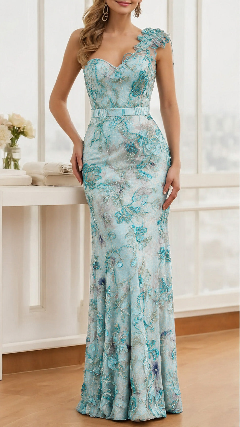 Chantilly Net Embroidered Fabric