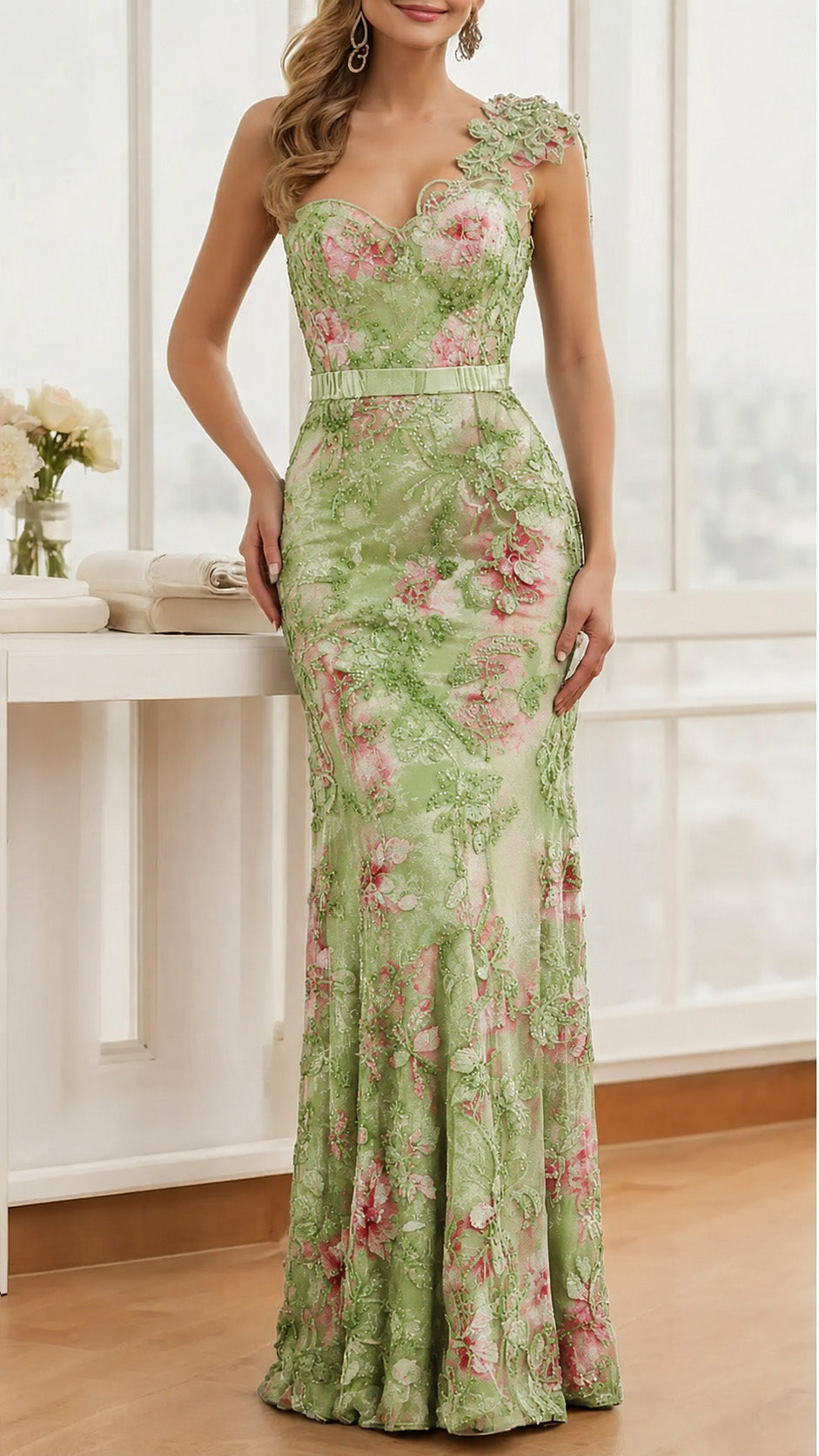 Chantilly Net Embroidered Fabric