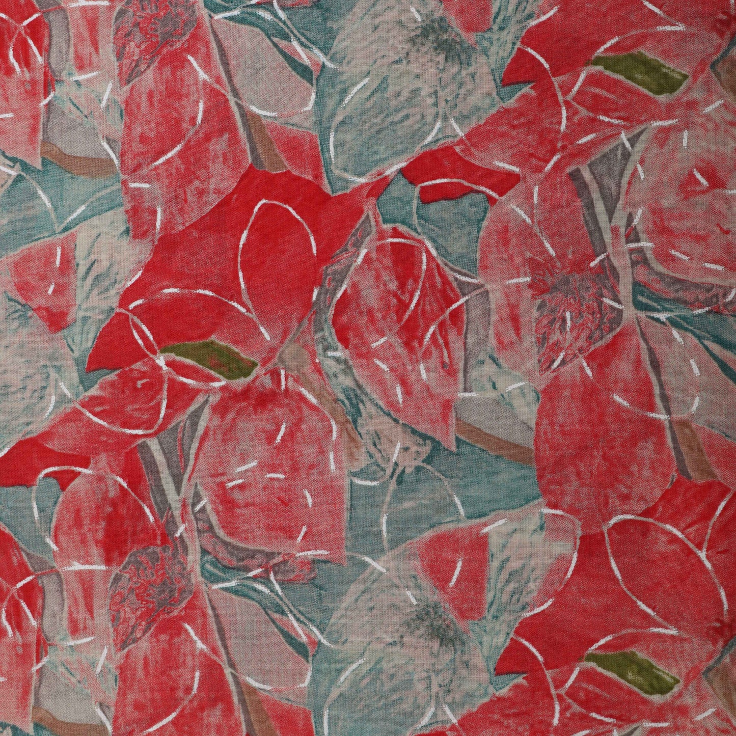 Multi Colored Mulmul Foil Print Fabric