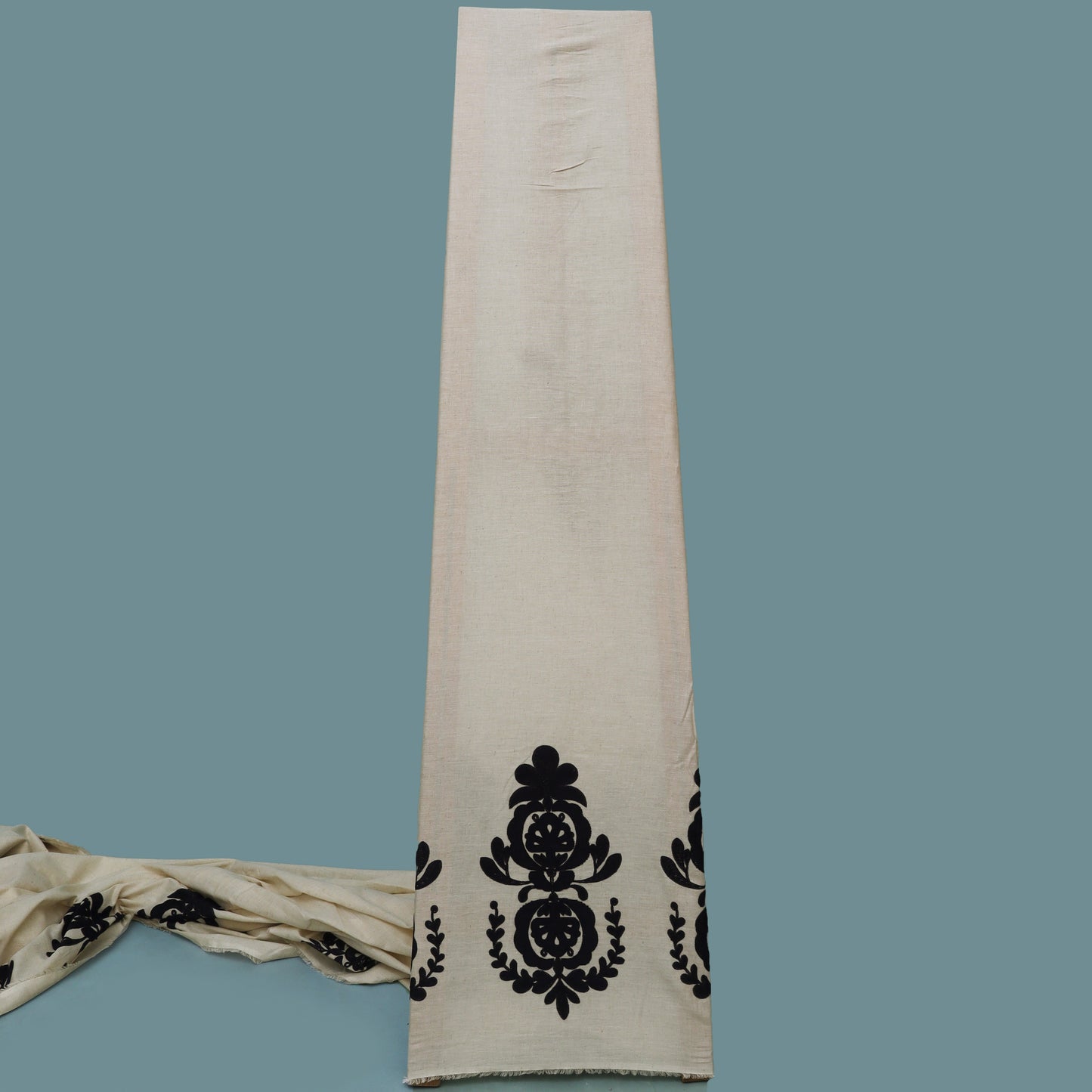 Cream Color Organic Cotton Embroidery Fabric