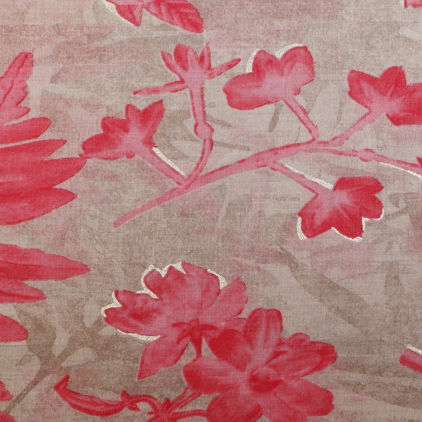 Multi Colored Mulmul Foil Print Fabric