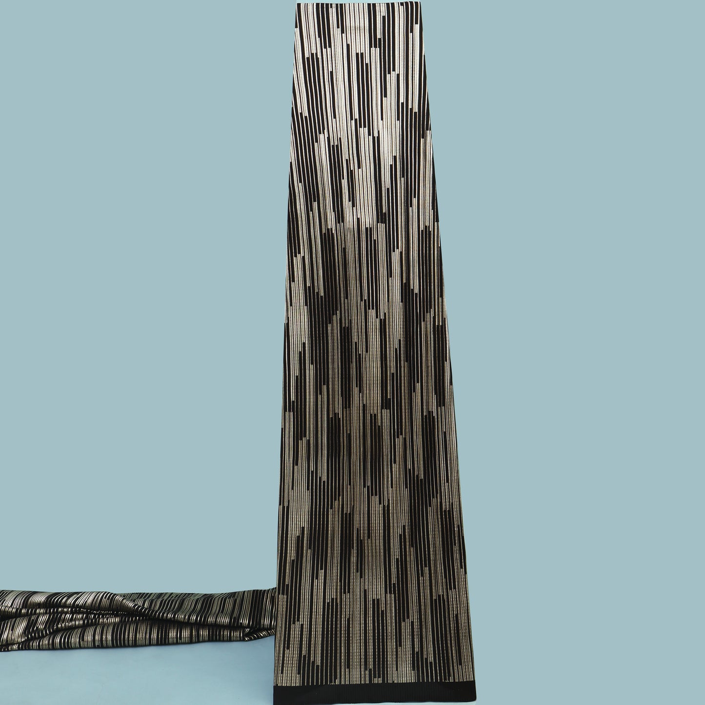 Black Color Heavy Crush Satin Foil Fabric