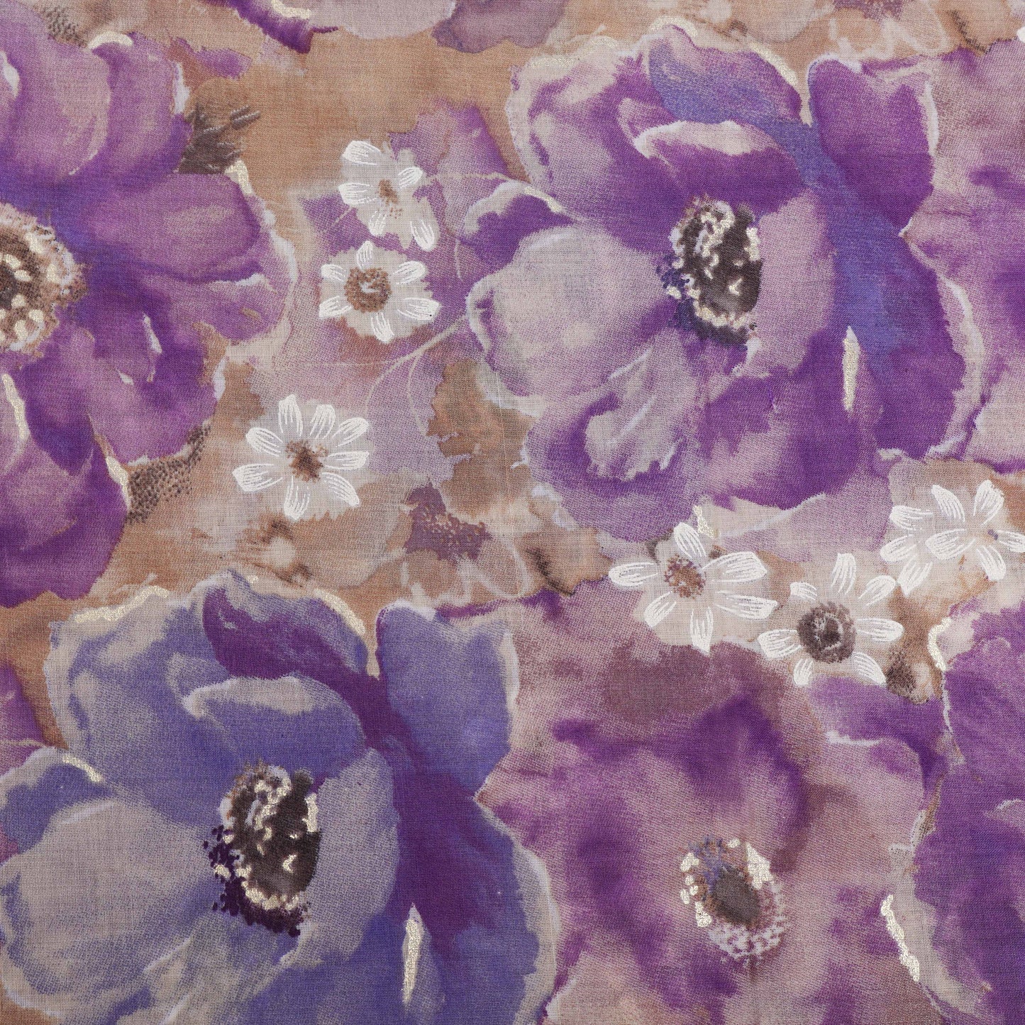 Multi Colored Mulmul Foil Print Fabric