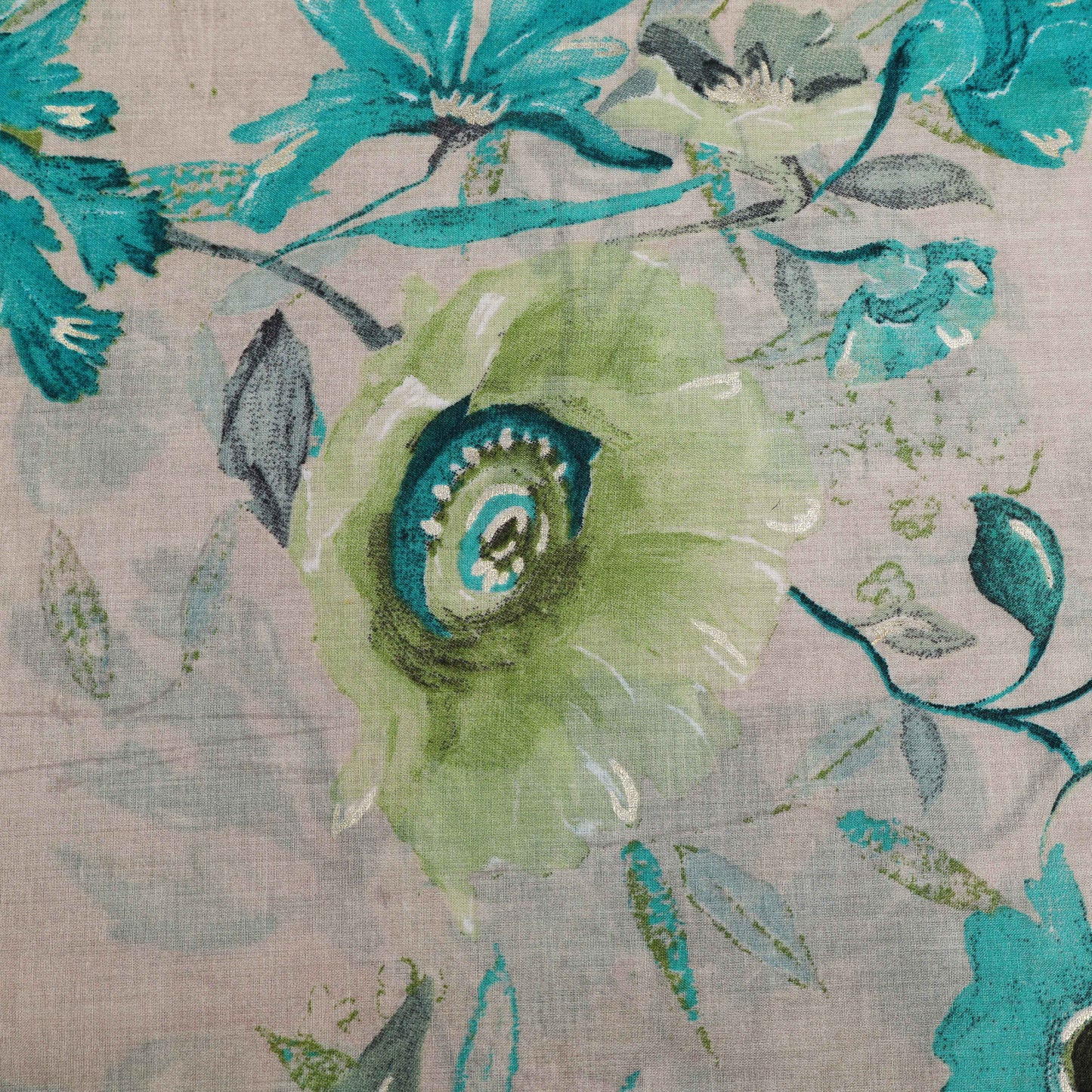 Multi Colored Mulmul Foil Print Fabric