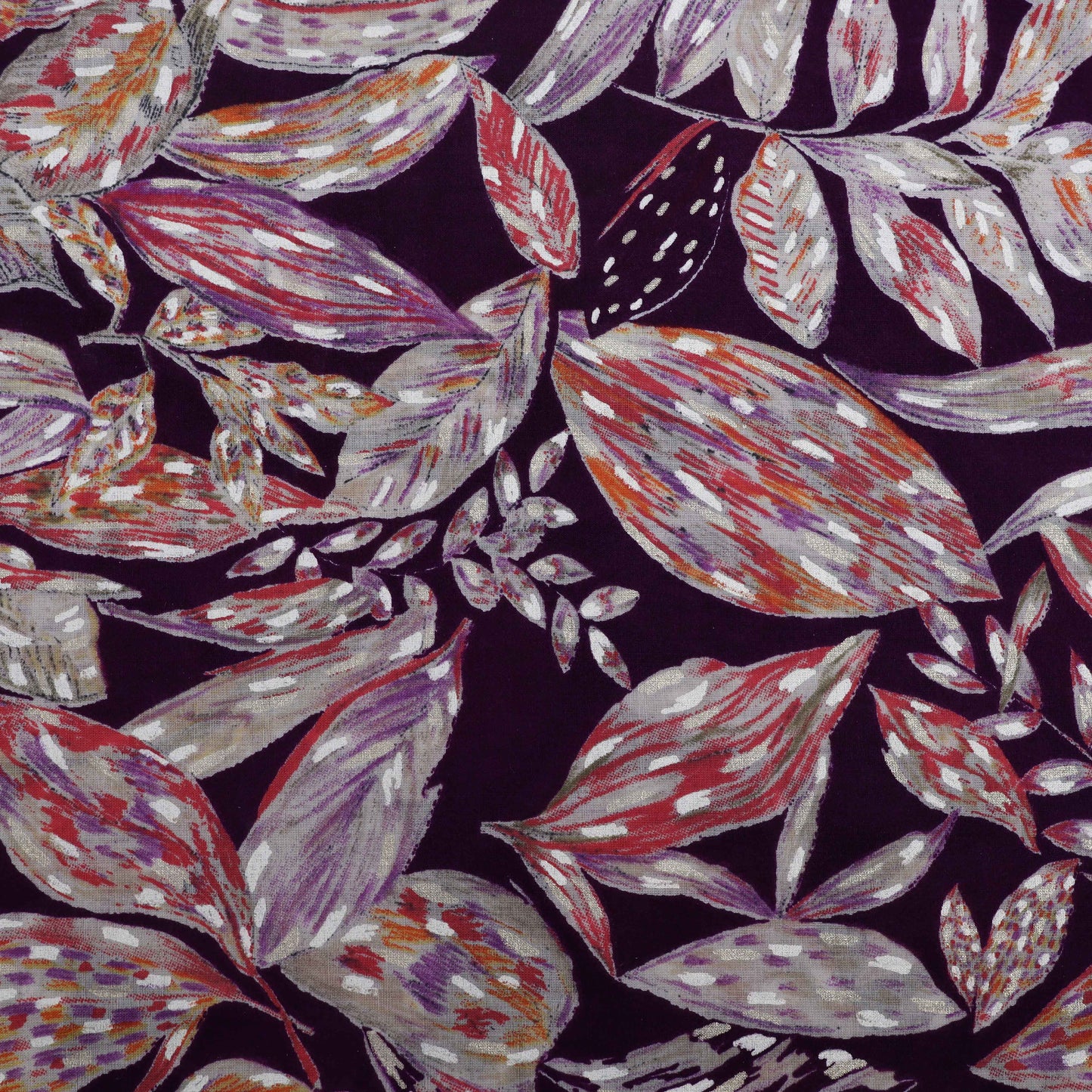 Multi Colored Mulmul Foil Print Fabric