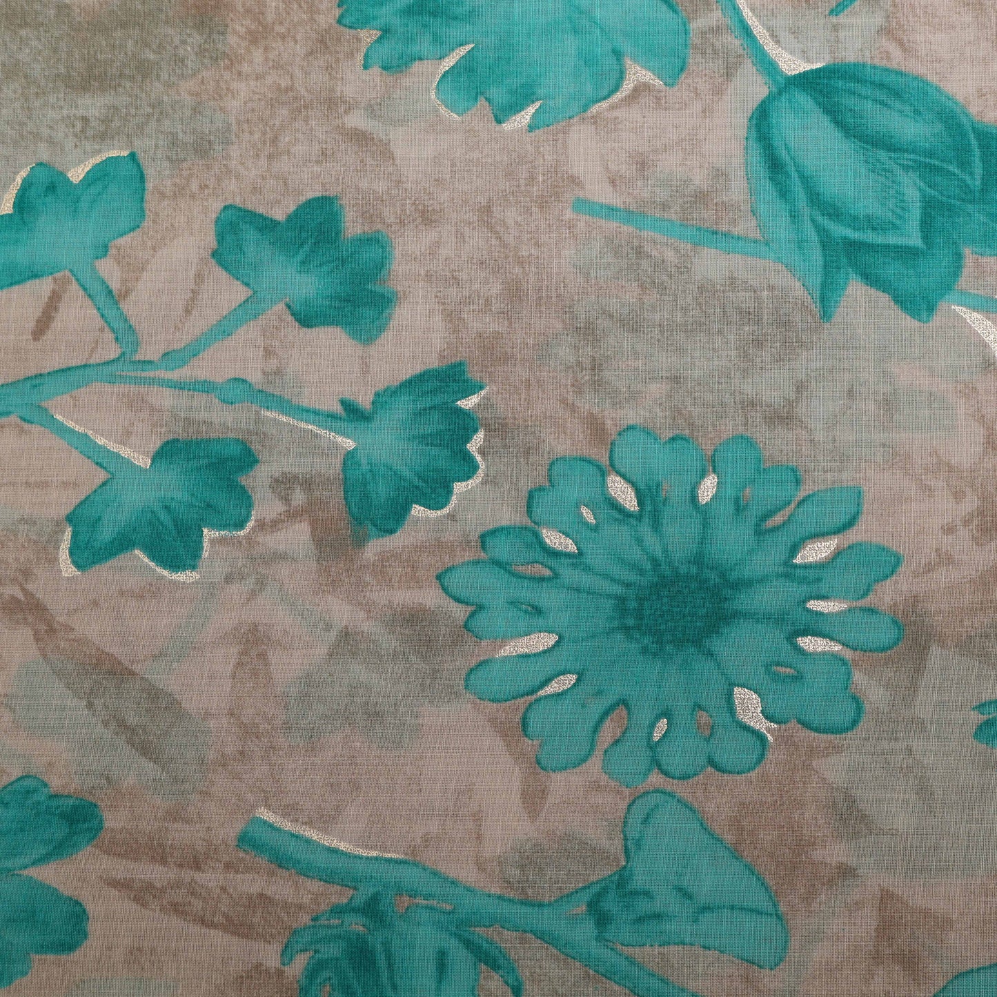 Multi Colored Mulmul Foil Print Fabric