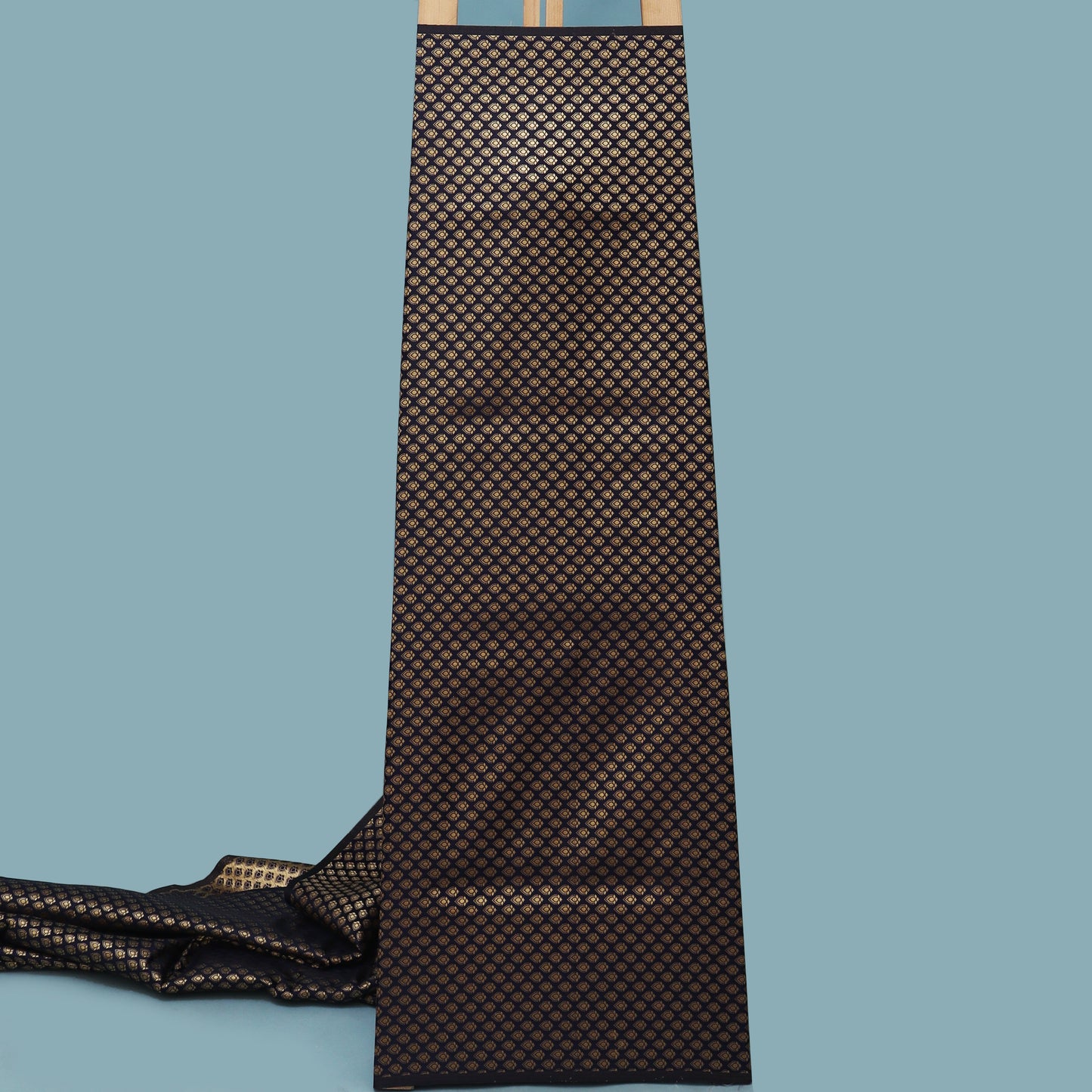 Navy Blue Color Brocade Fabric