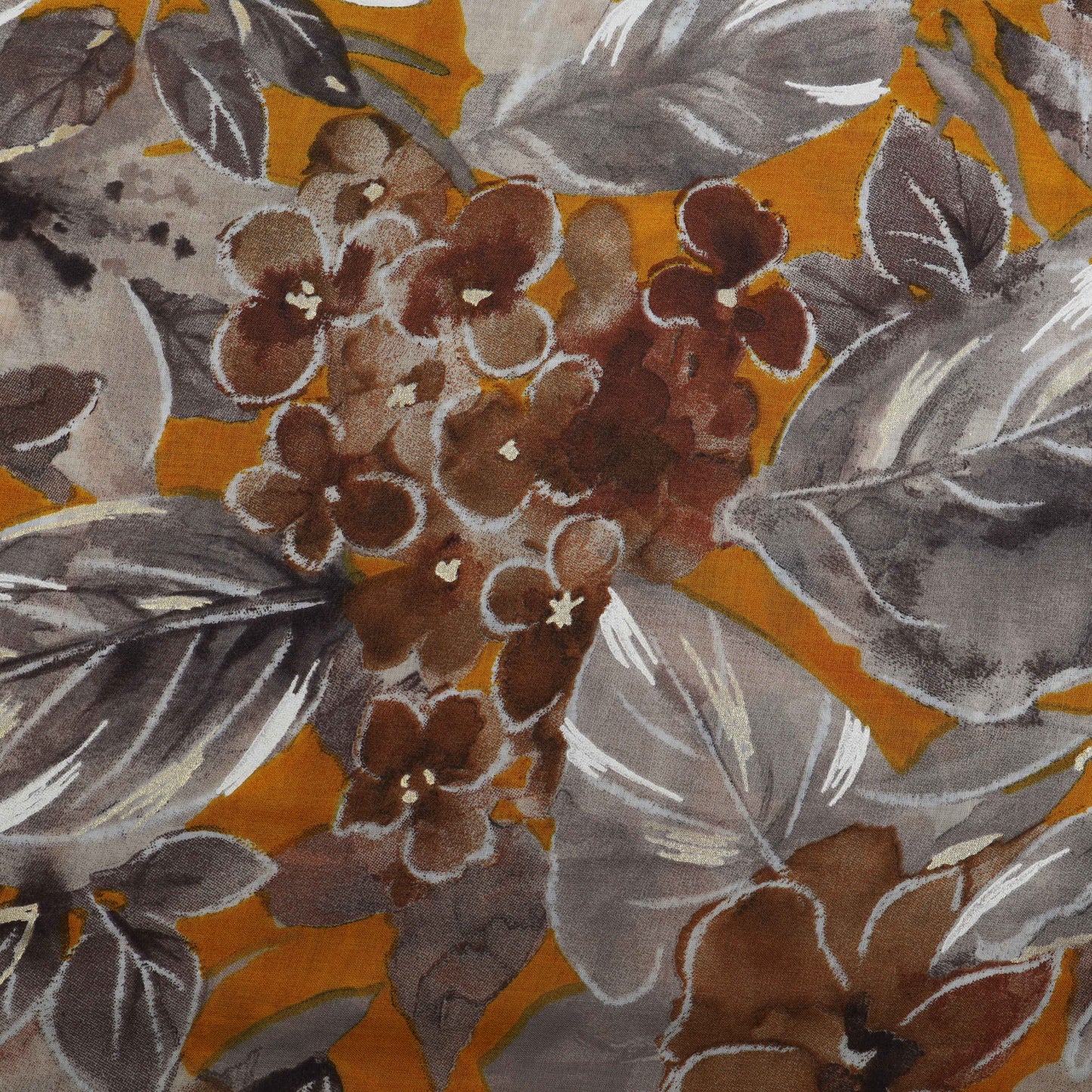 Multi Colored Mulmul Foil Print Fabric