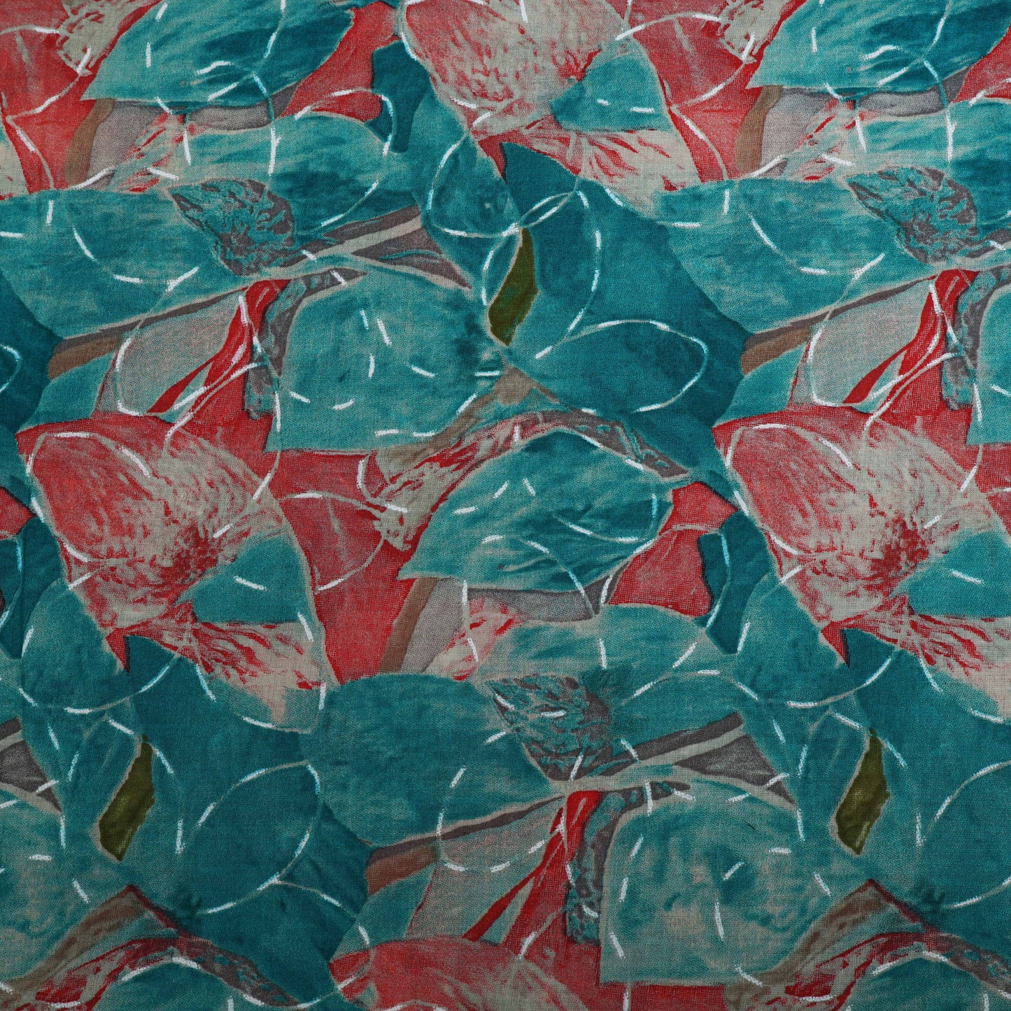 Multi Colored Mulmul Foil Print Fabric