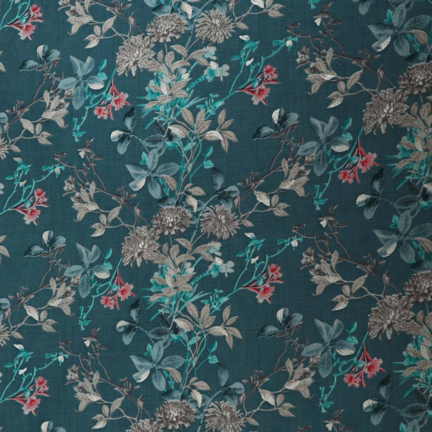 Multi Colored Mulmul Foil Print Fabric