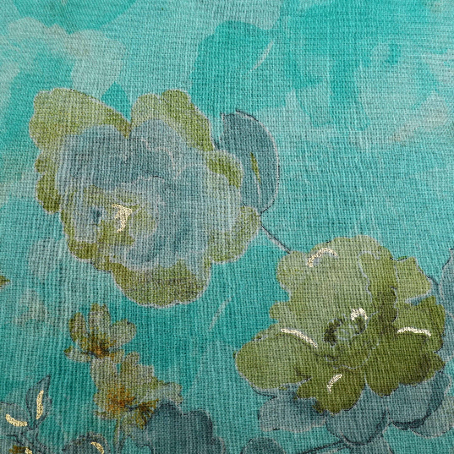 Multi Colored Mulmul Foil Print Fabric