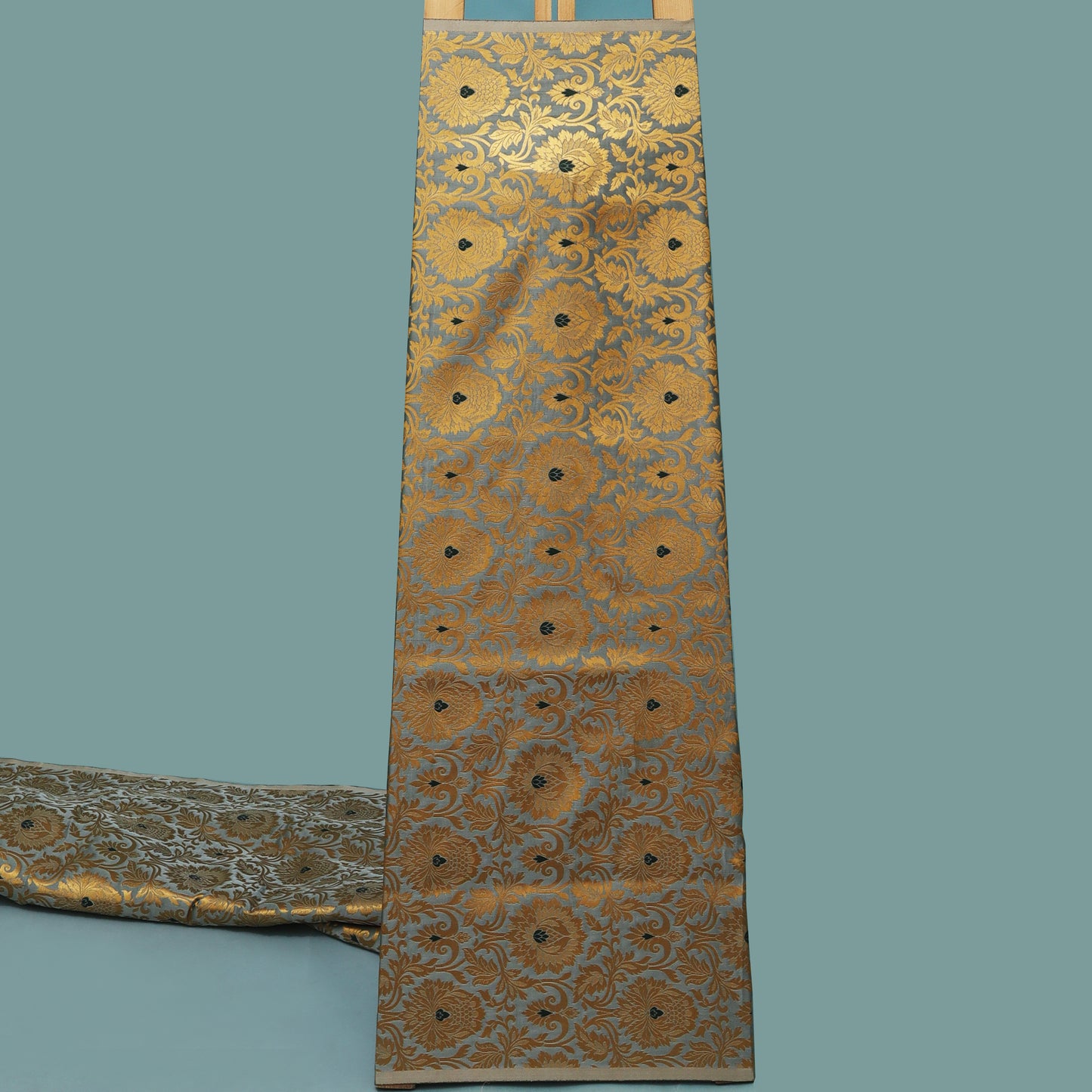 Grey Color Brocade Fabric