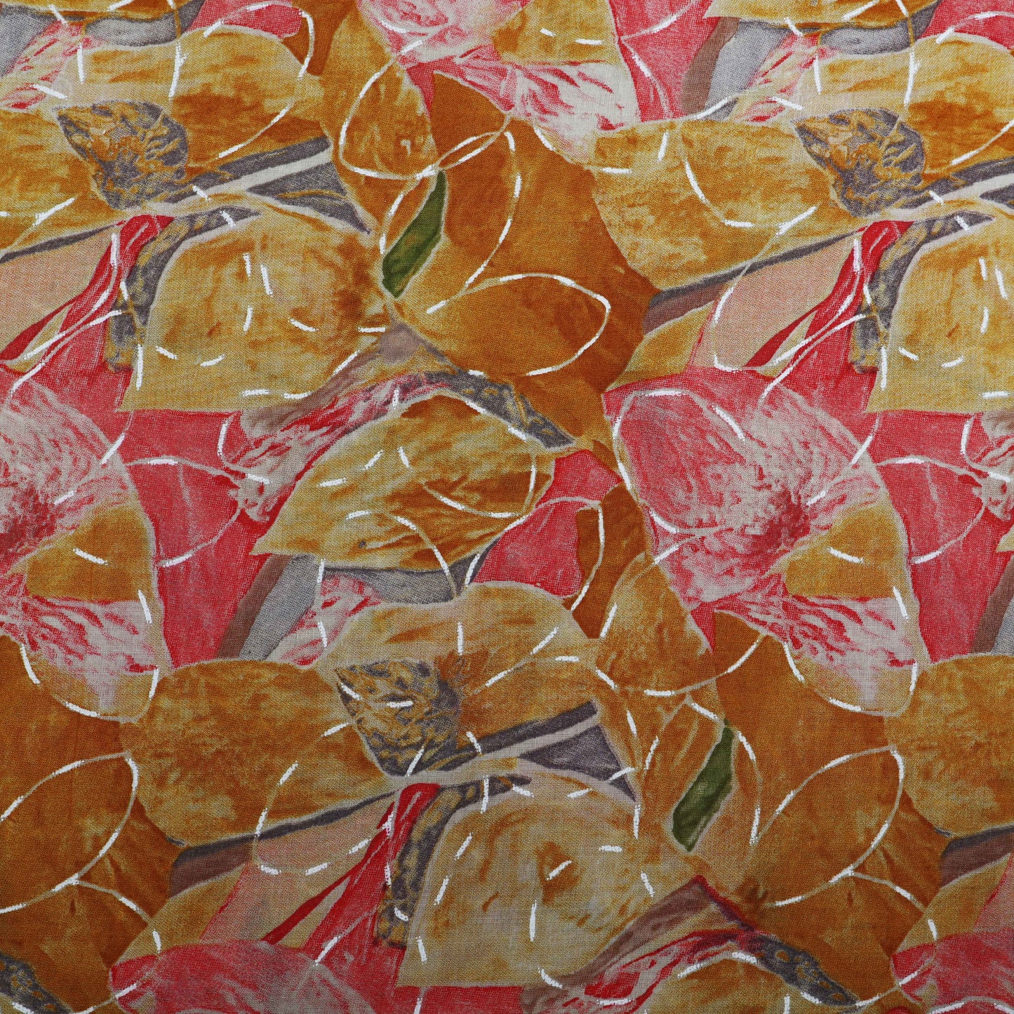 Multi Colored Mulmul Foil Print Fabric