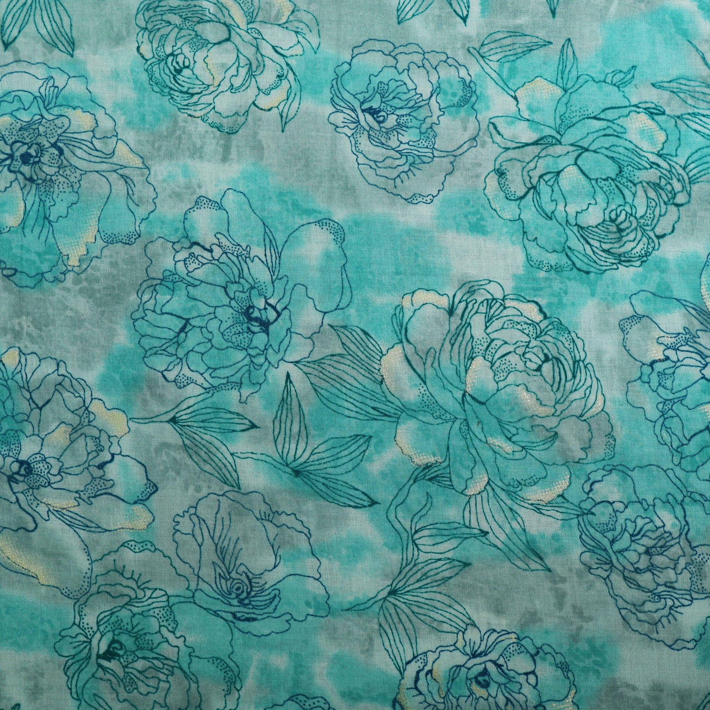 Multi Colored Mulmul Foil Print Fabric