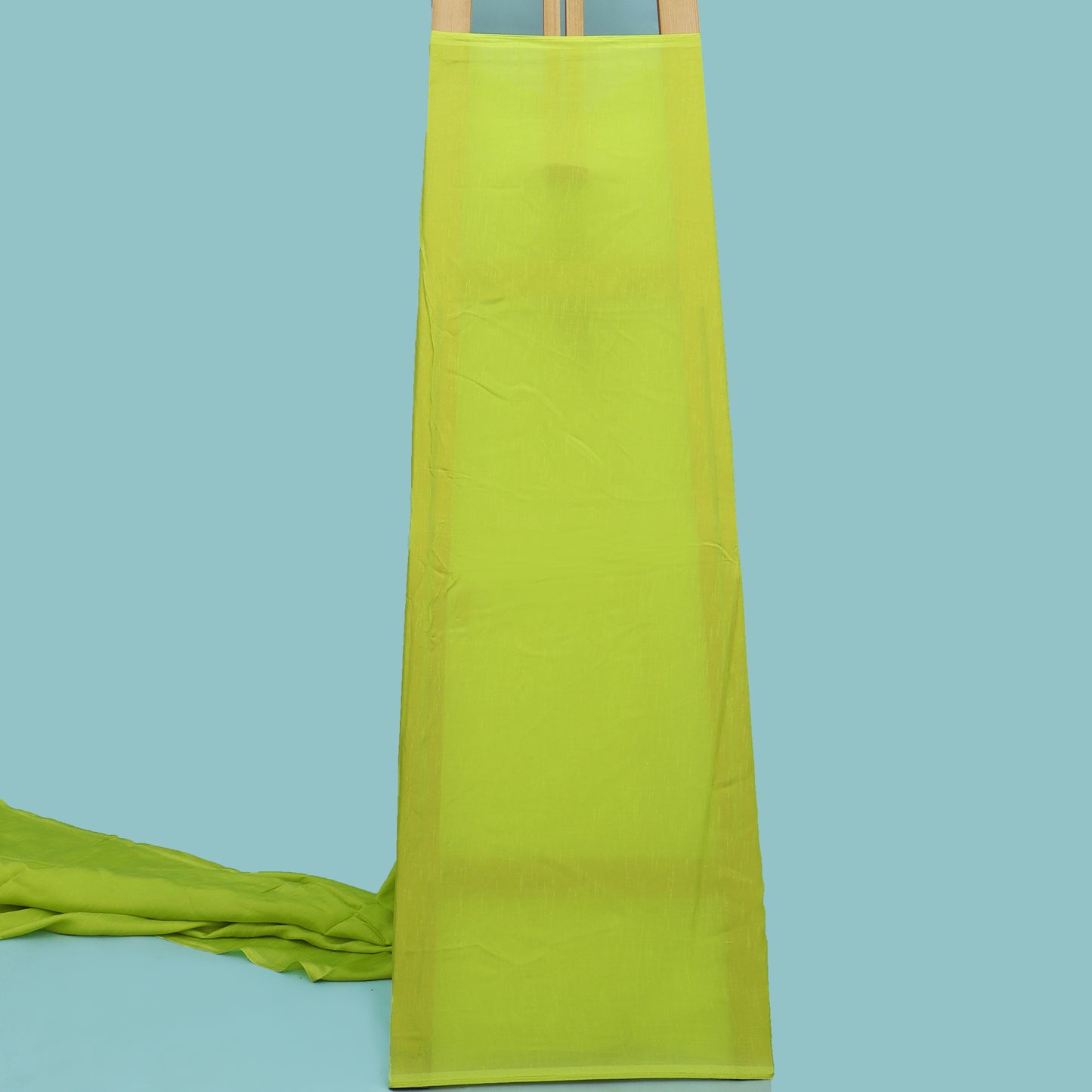 Green Color Organza Booti Fabric