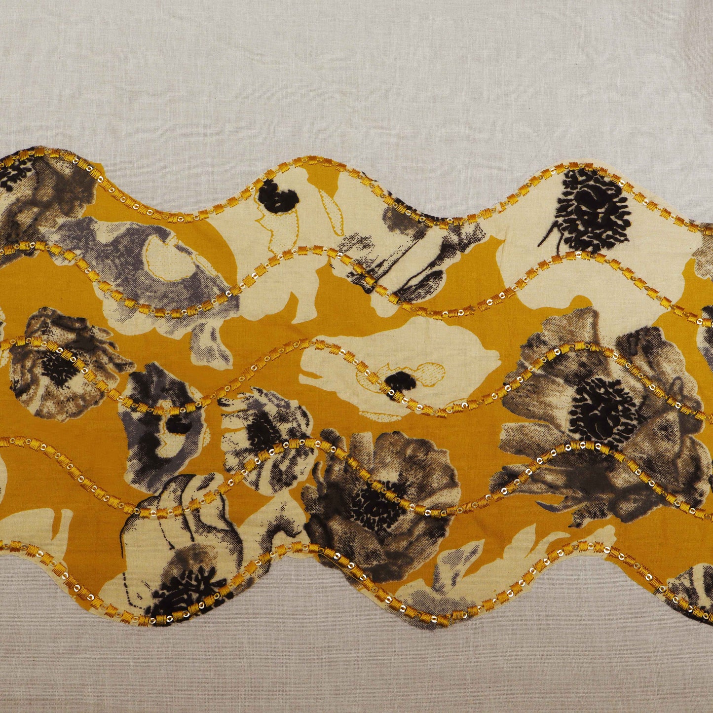 Off White Color Kora Cotton Embroidery Fabric