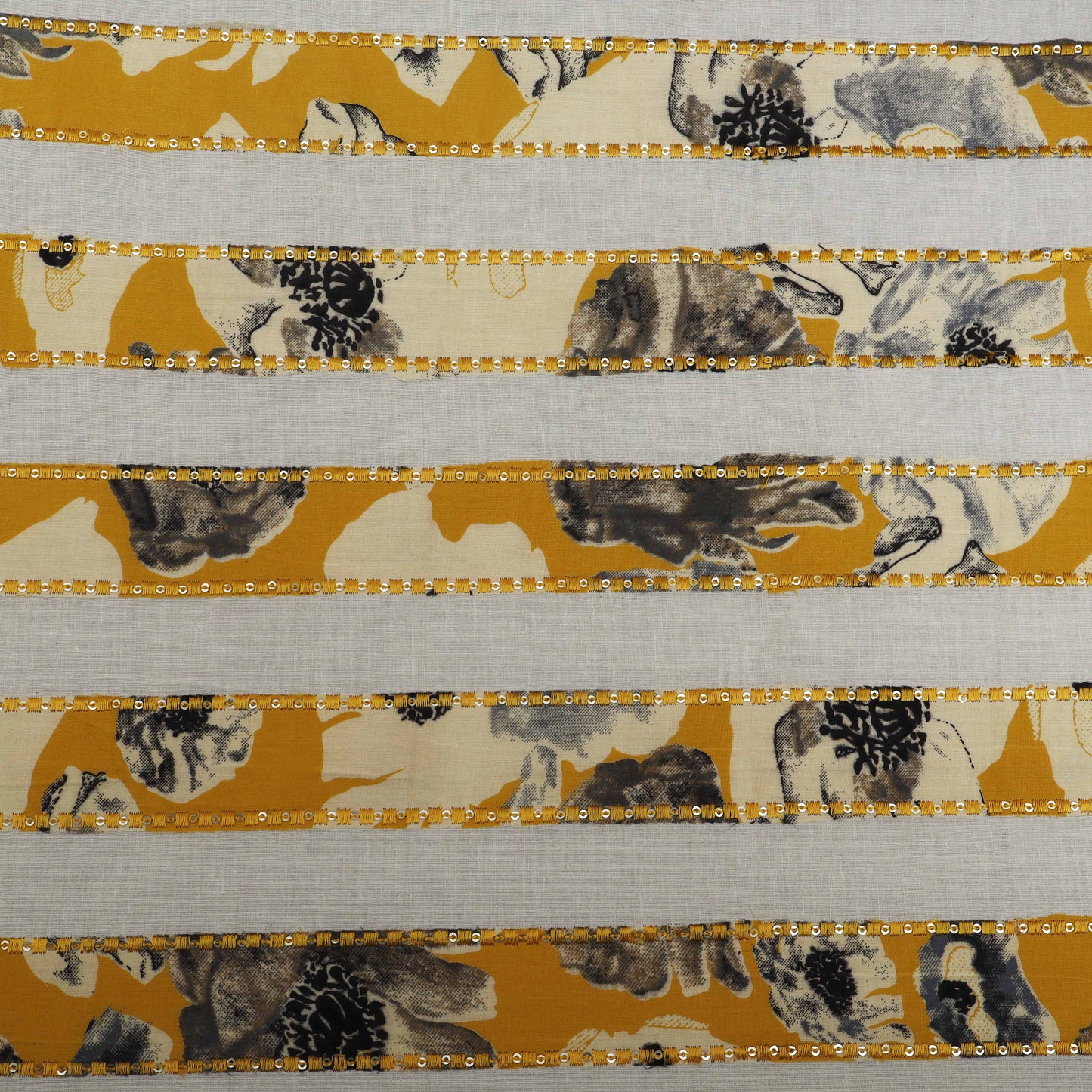 Off White Color Kora Cotton Embroidery Fabric