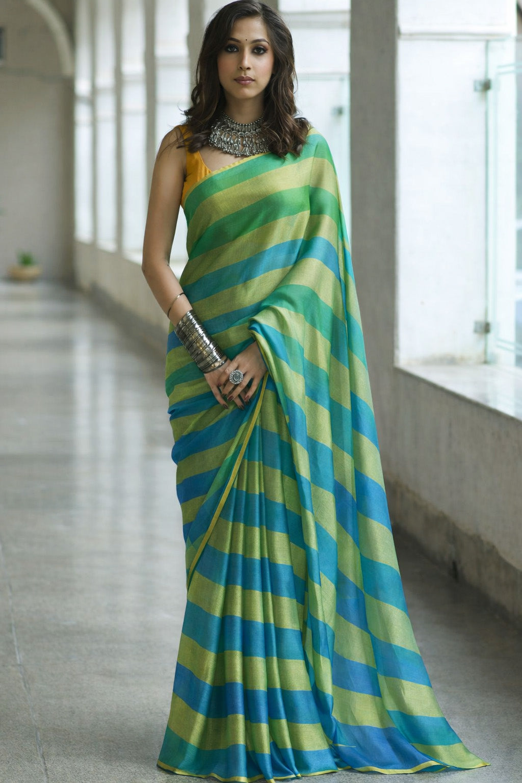 Organza Tissue Stripe Fabric