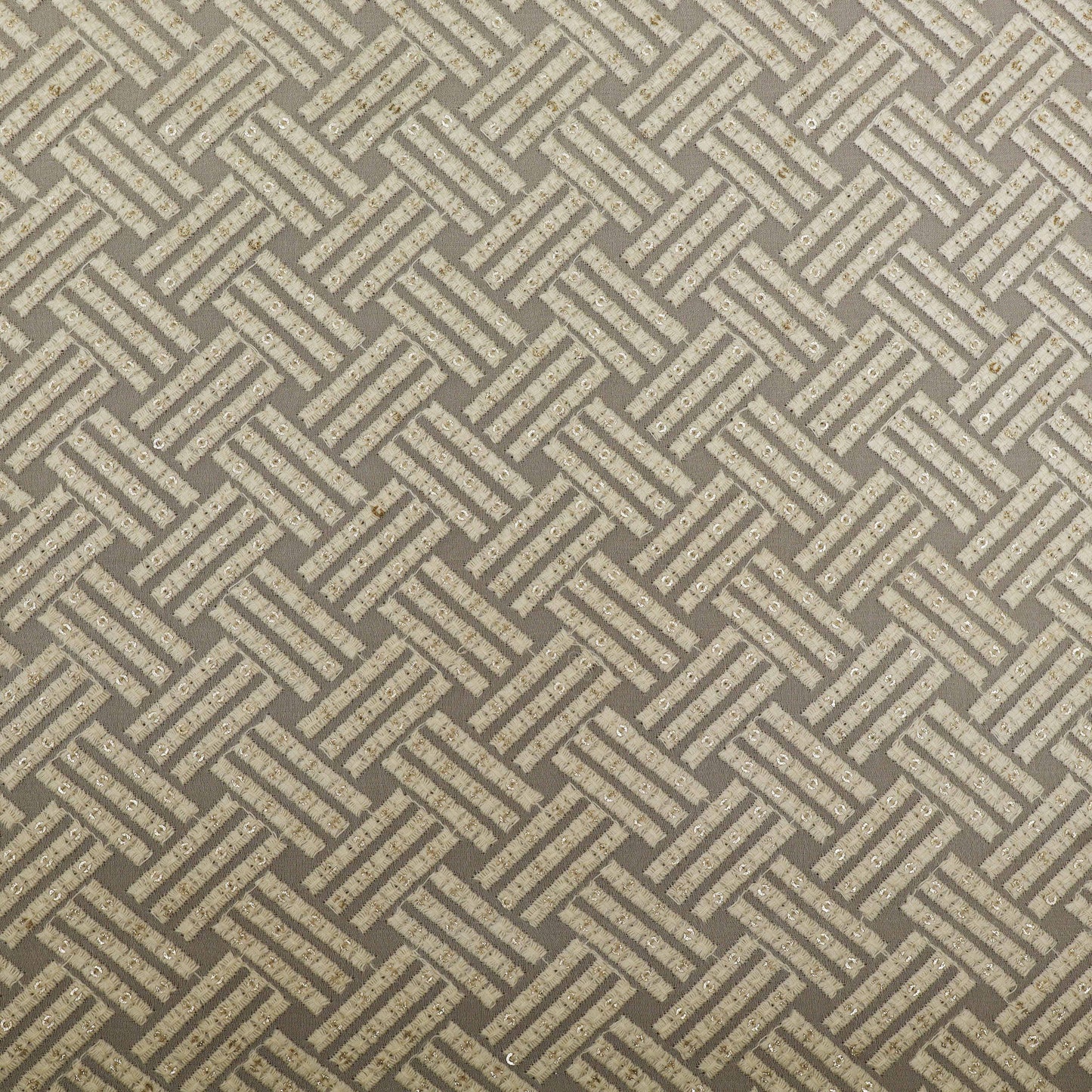 White Color Georgette Embroidery Fabric