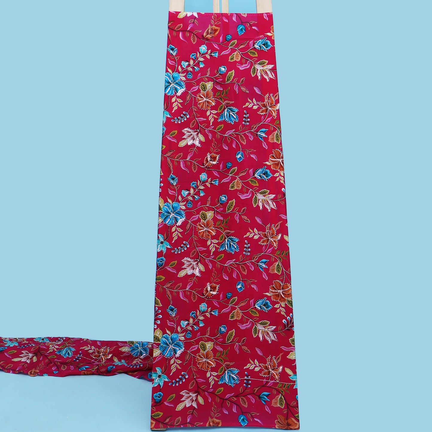 Rani Color Crepe Position Print Embroidery Fabric