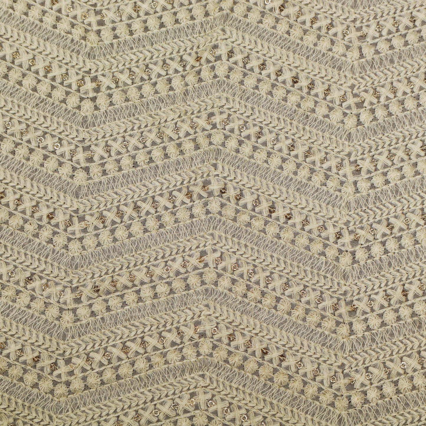 White Color Georgette Embroidery Fabric