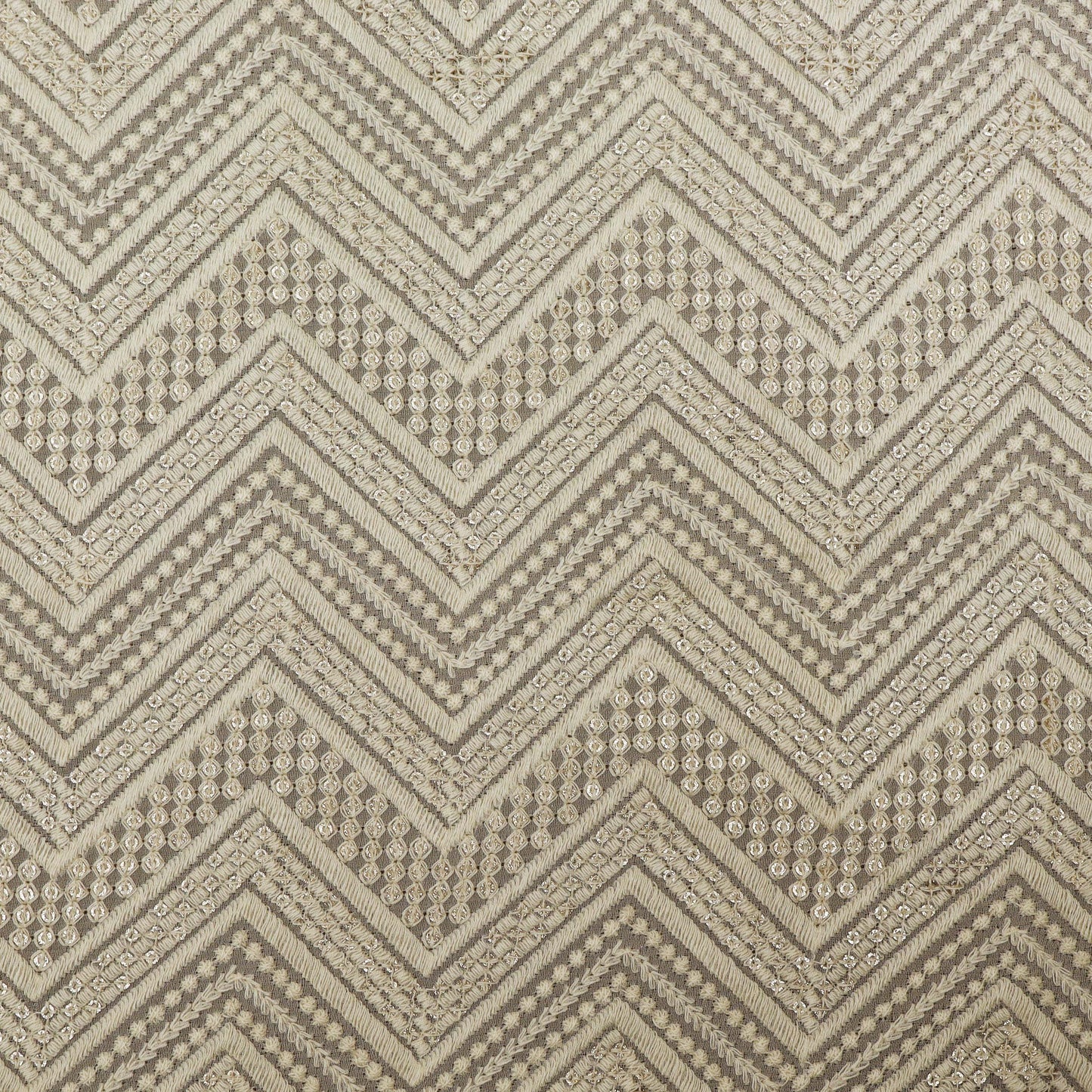 White Color Georgette Embroidery Fabric