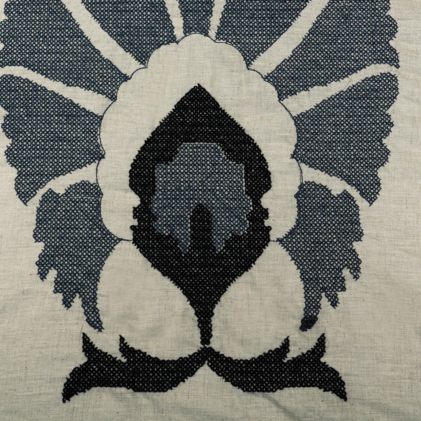 Off White Color Flex Cotton Linen Embroidery Fabric