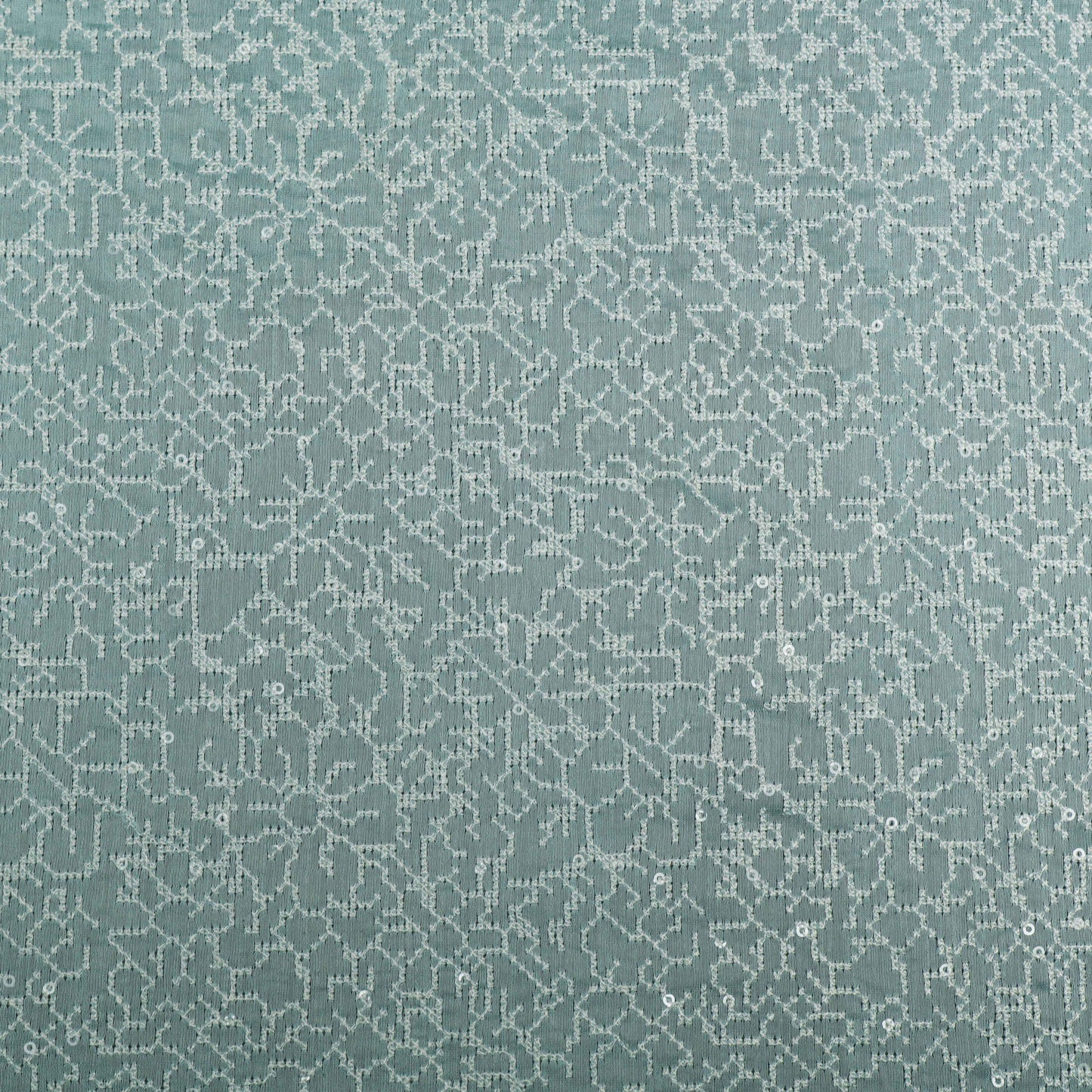 Sky Blue Color Chanderi Embroidery Fabric