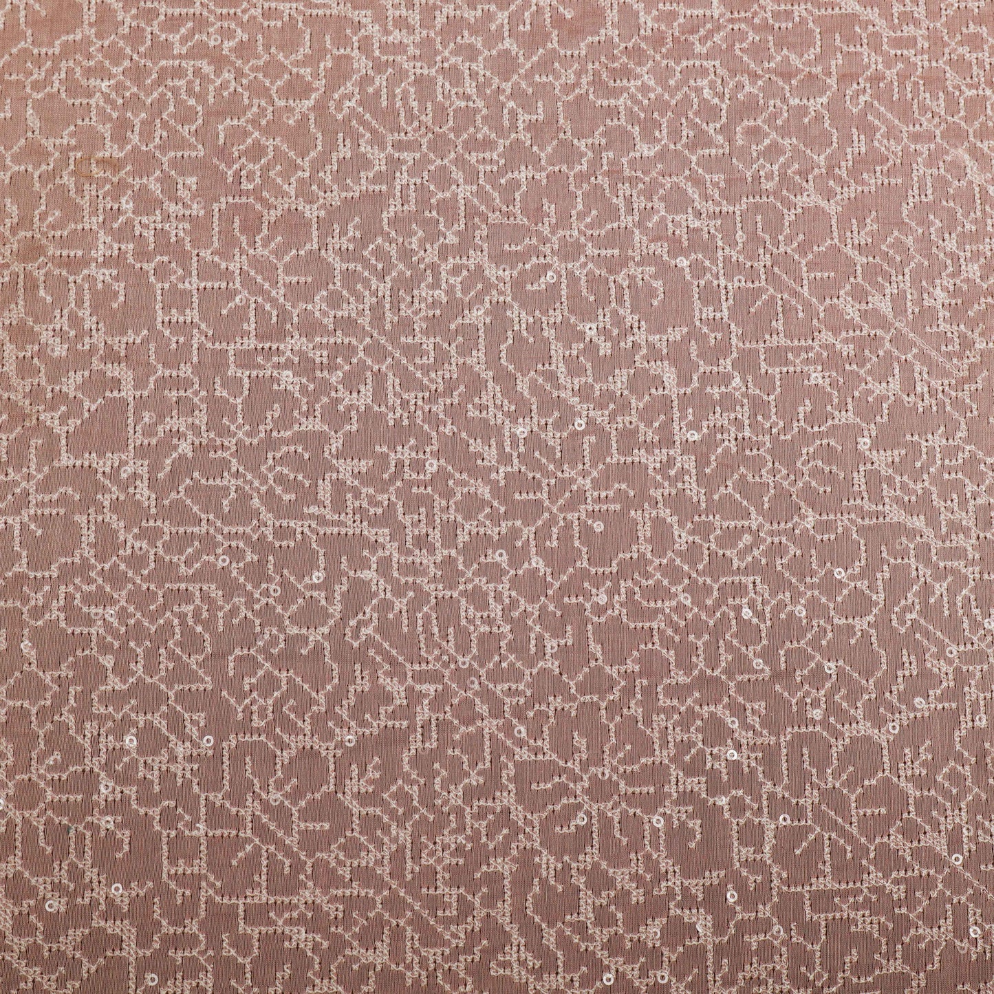 Pink Color Chanderi Embroidery Fabric