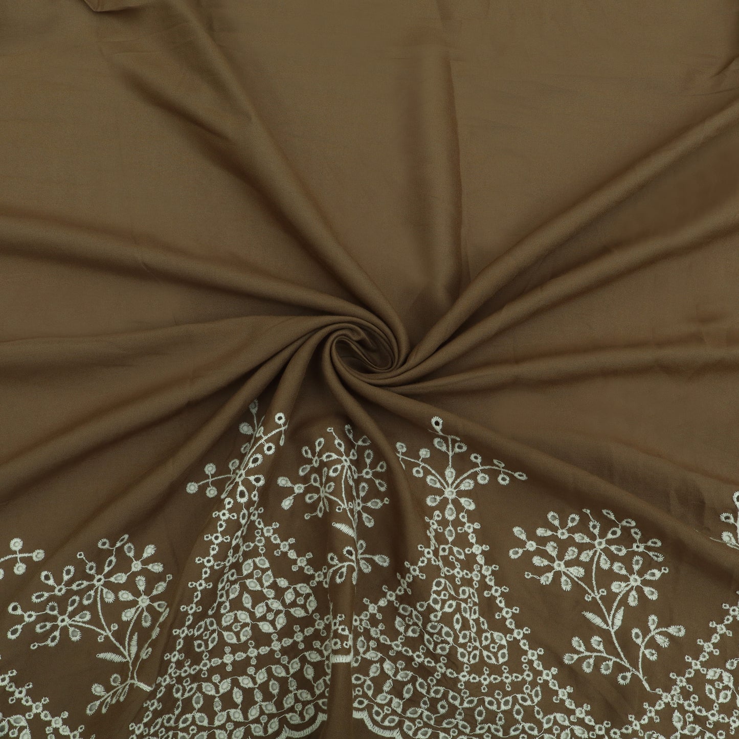 Cotton Chikan Embroidery Fabric