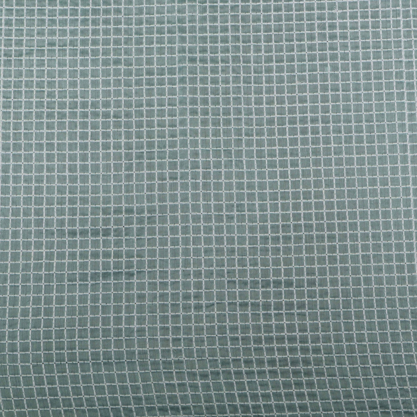 Sky Blue Color Chanderi Check Embroidery Fabric