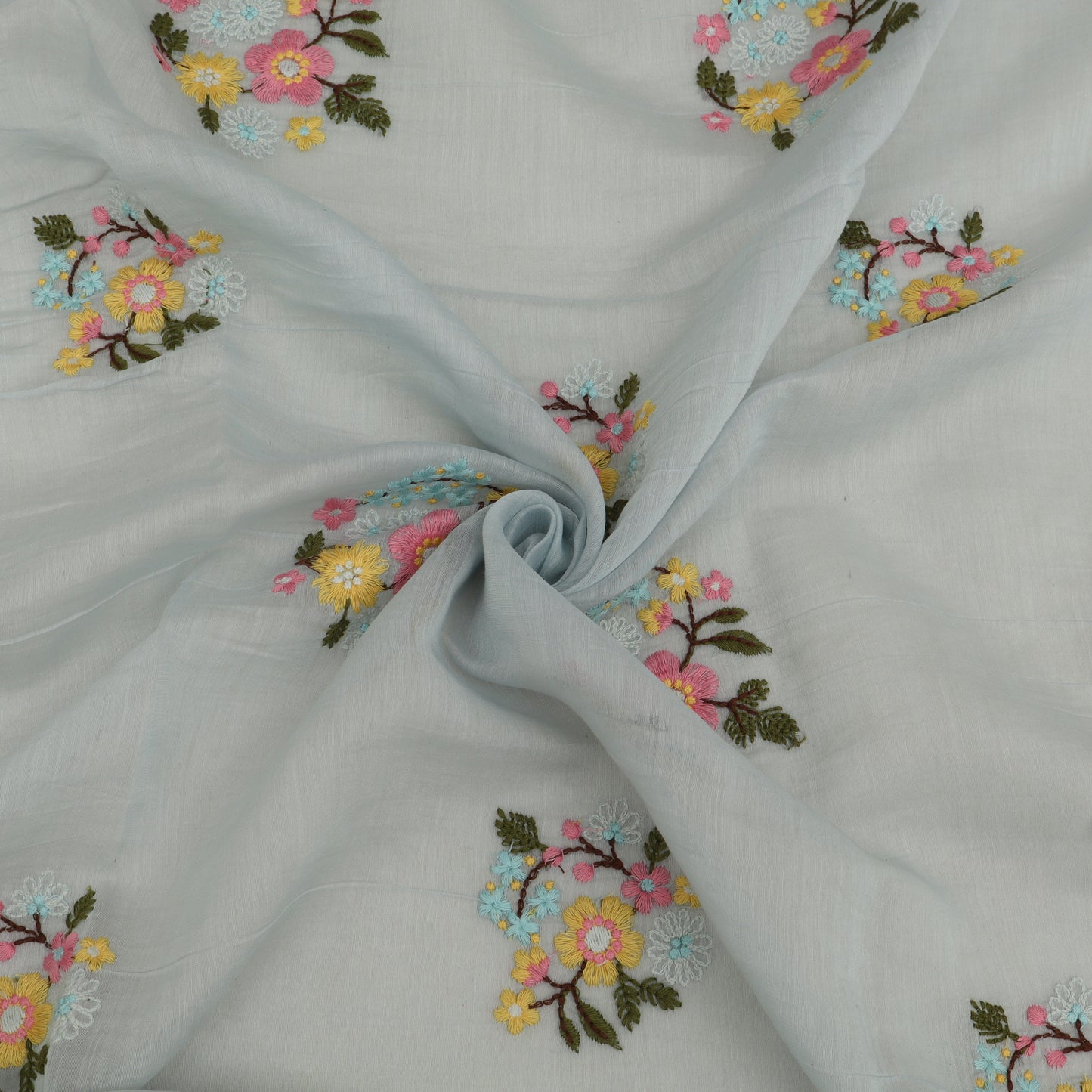 Pure Chanderi Embroidery Fabric