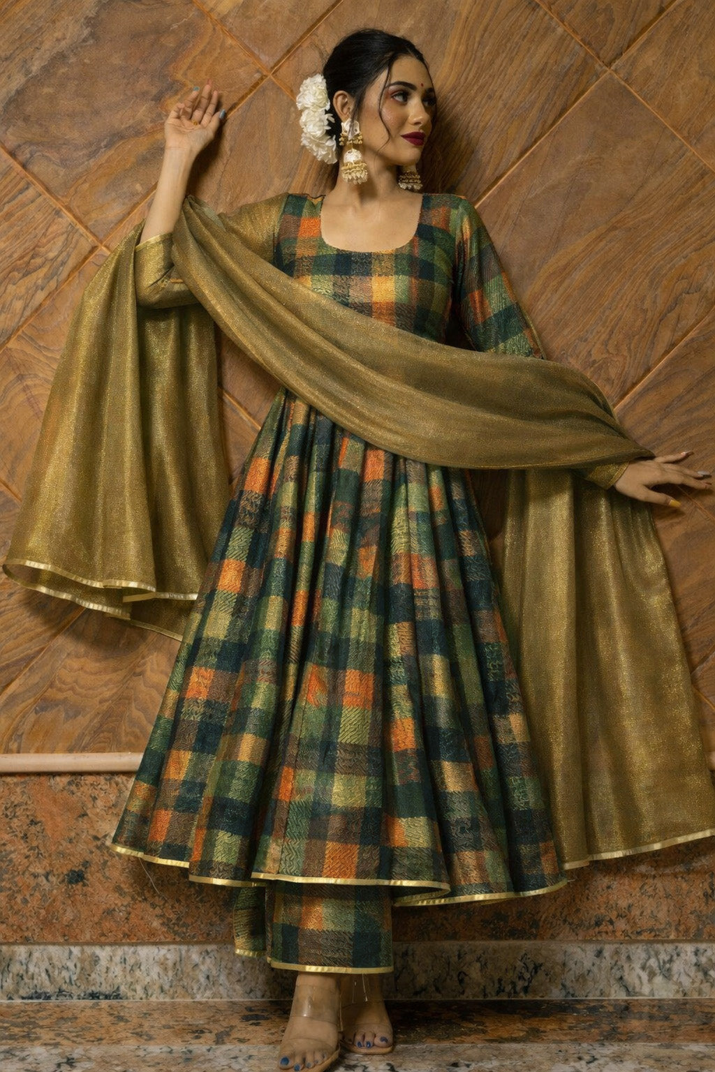 Pure Tissue Brocade Fabric Brocade with Contemporary Chevron Motifs