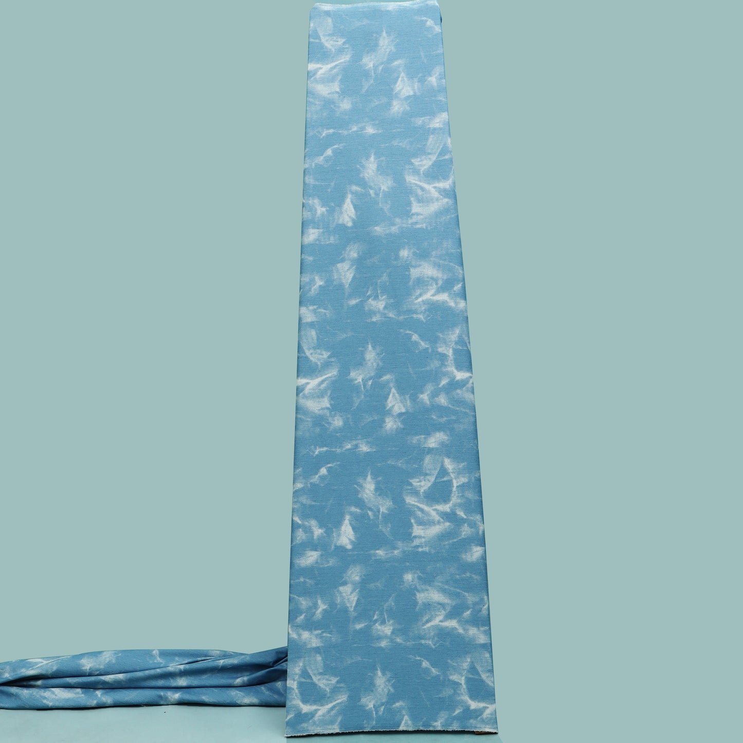 Sky Blue Color Denim Shibori Print Fabric