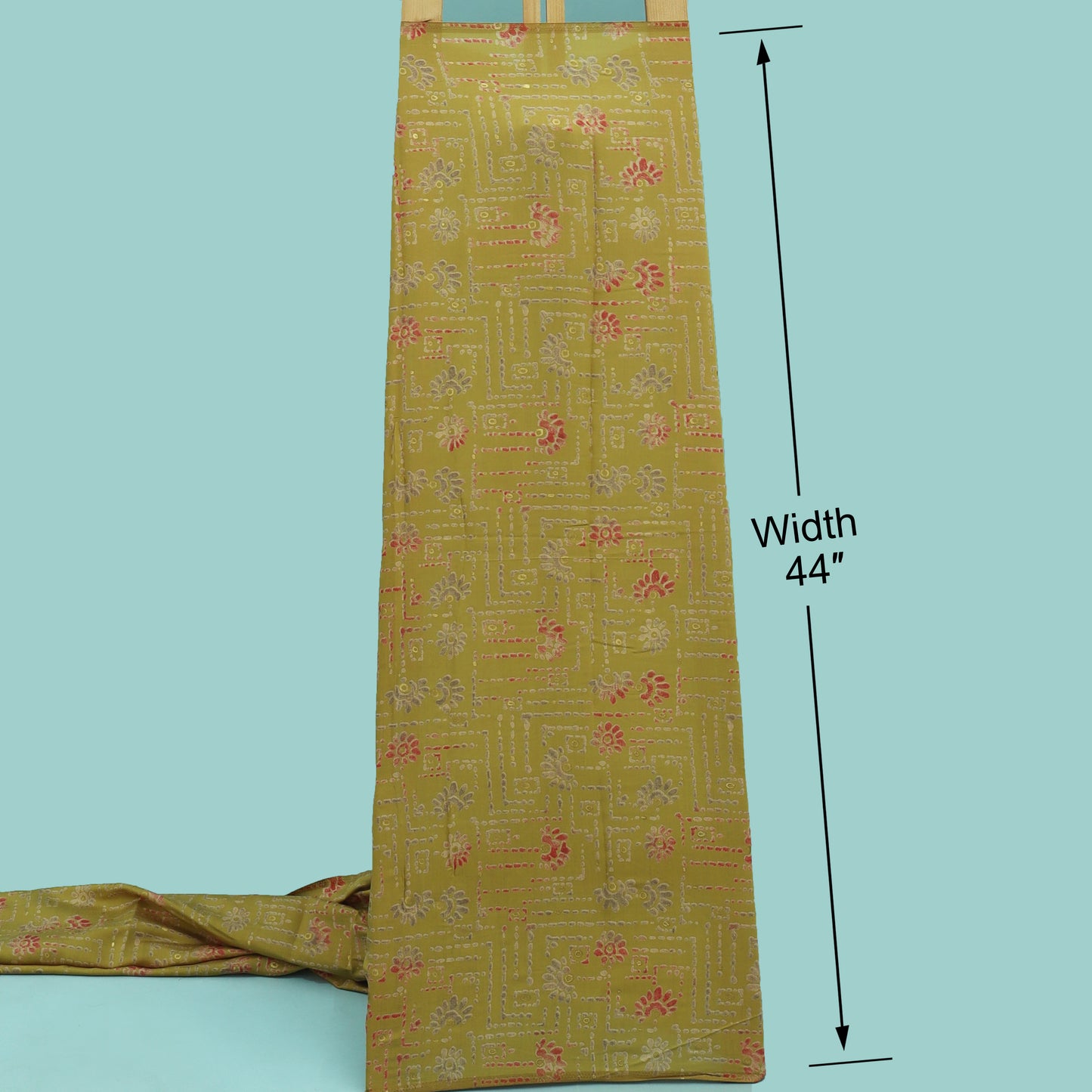 Silk Chanderi Foil Print Fabric