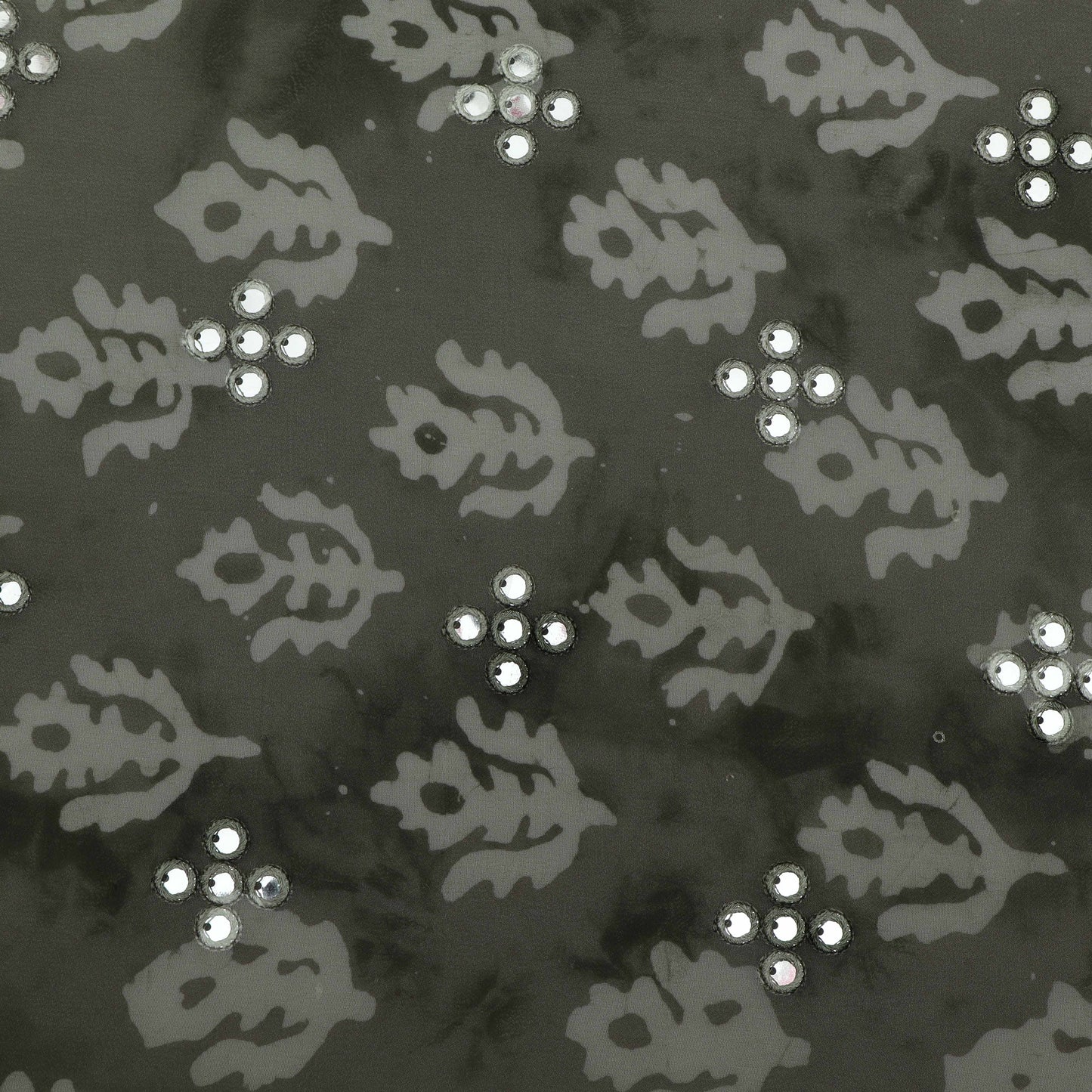 Multi-Colored Georgette Batik Print Embroidery Fabric