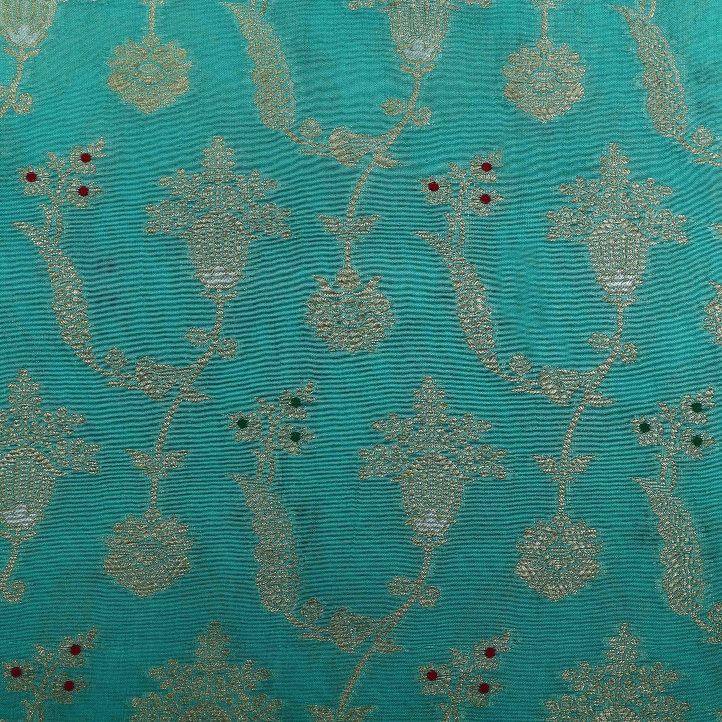 Rama Green Color Brocade Fabric