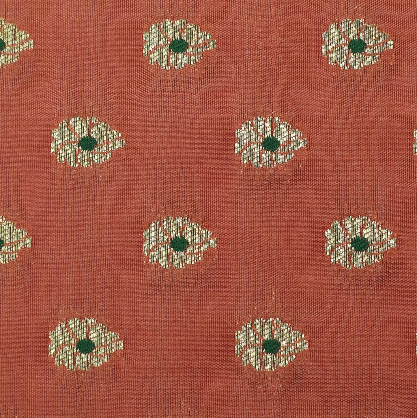 Peach Color Katan Meena Brocade Fabric