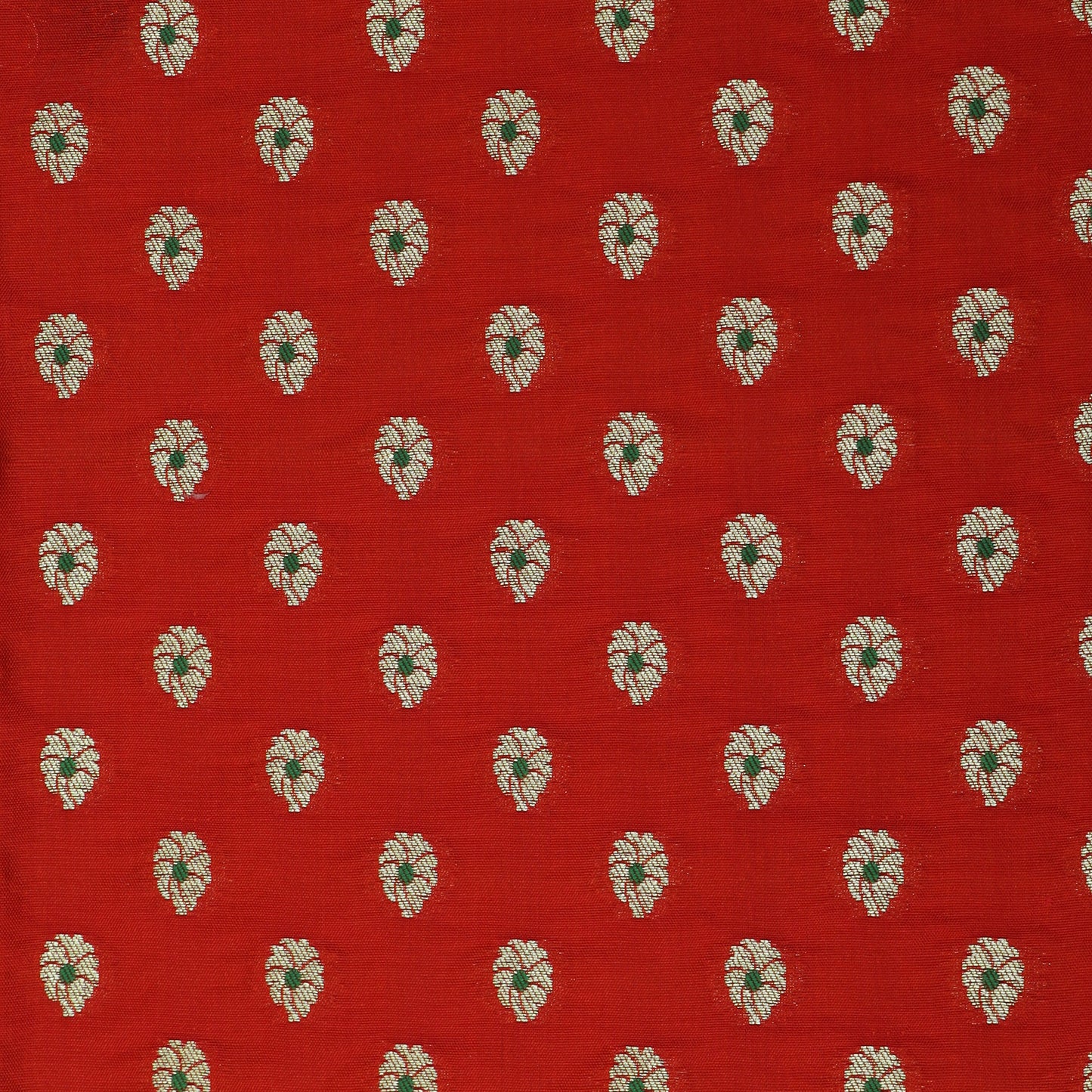 Orange Color Katan Meena Booti Brocade Fabric