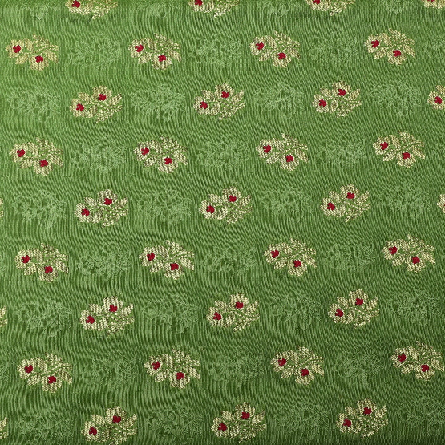 Pista Green Katan Meena Booti Brocade Fabric