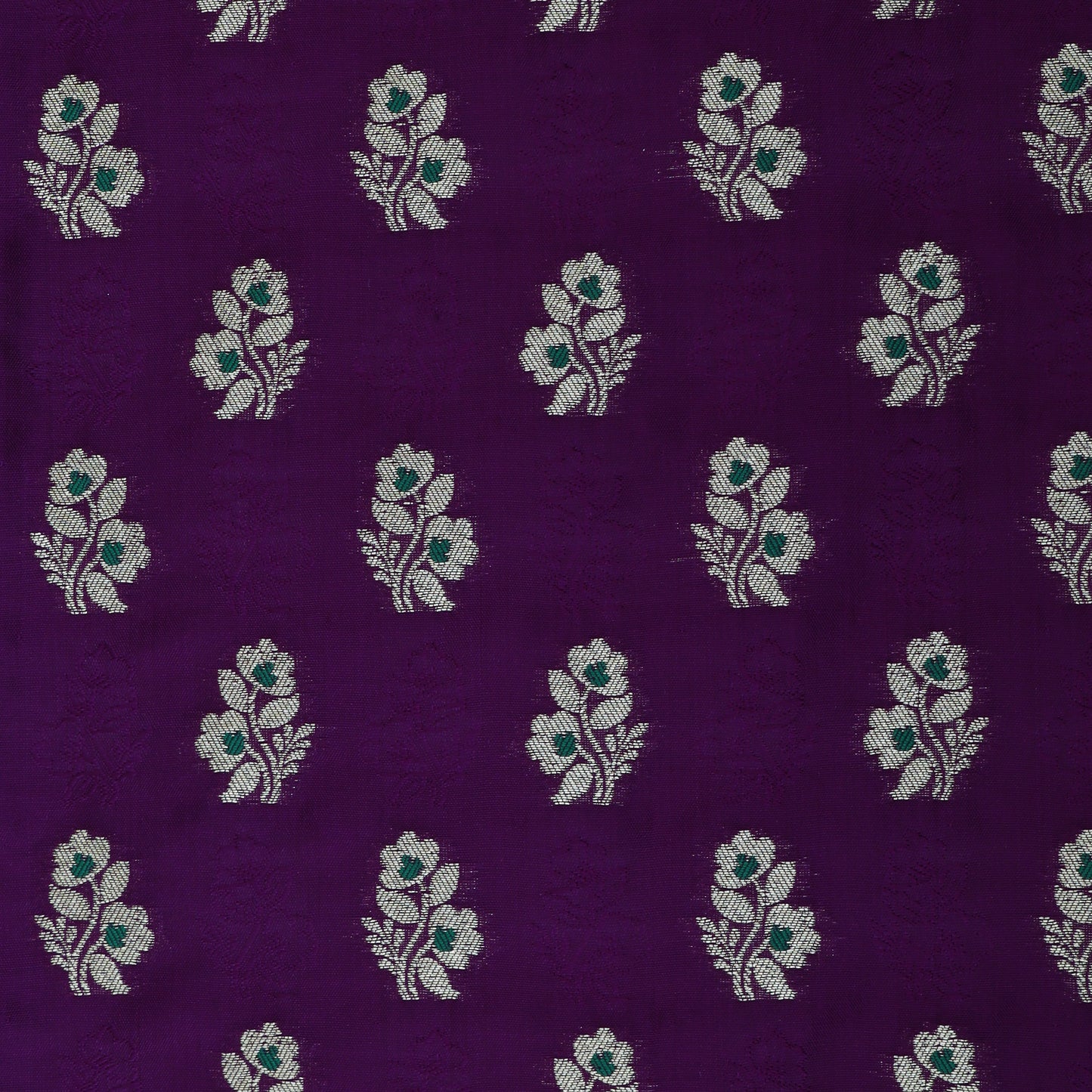 Purple Color Katan Meena Booti Brocade Fabric
