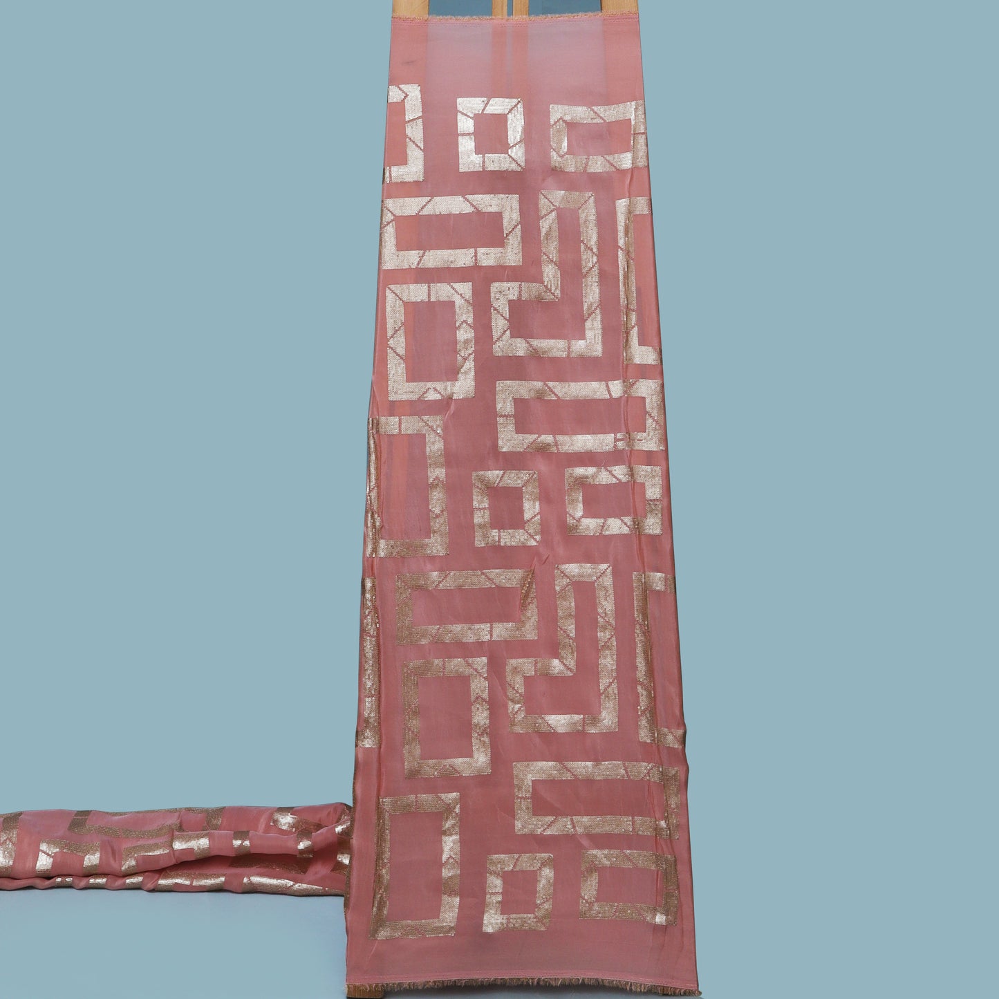 Gajri Color Tissue Embroidery Fabric