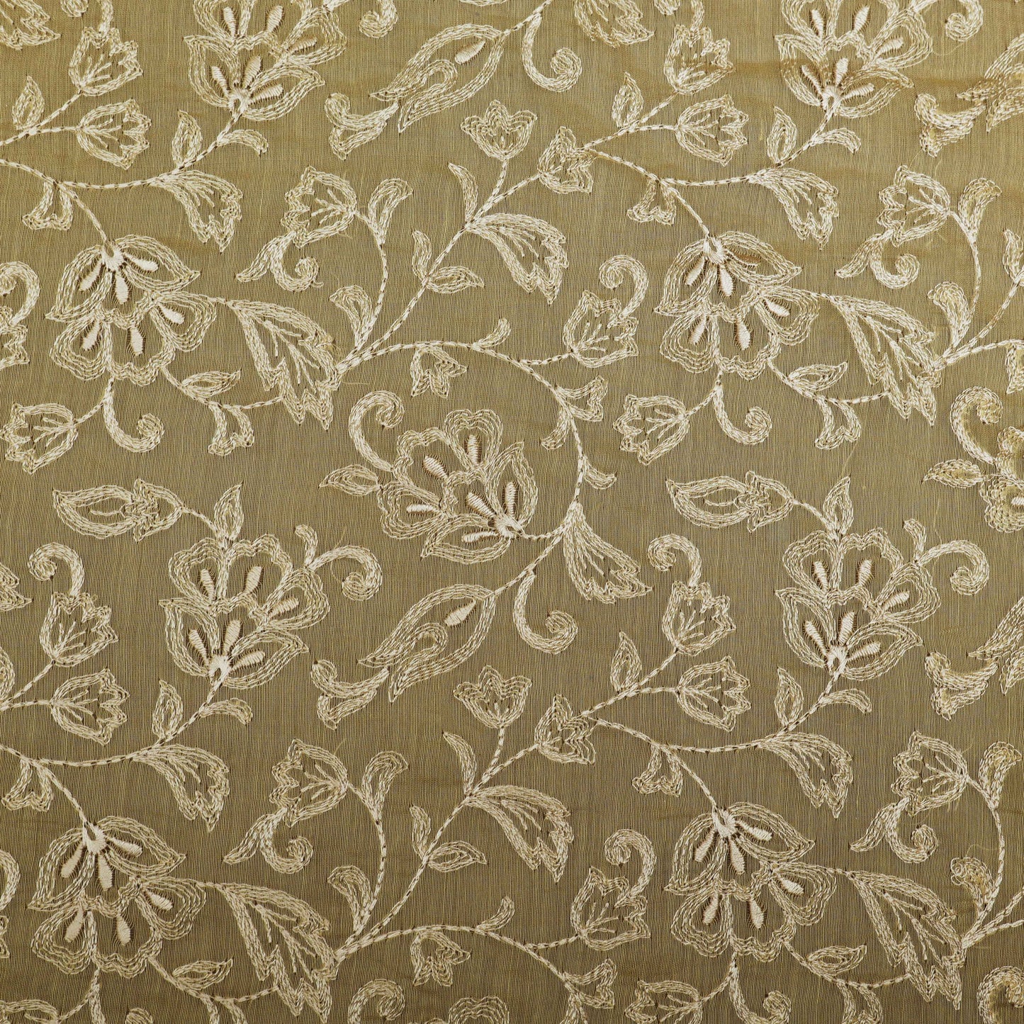 Colored Color Chanderi Embroidery Fabric