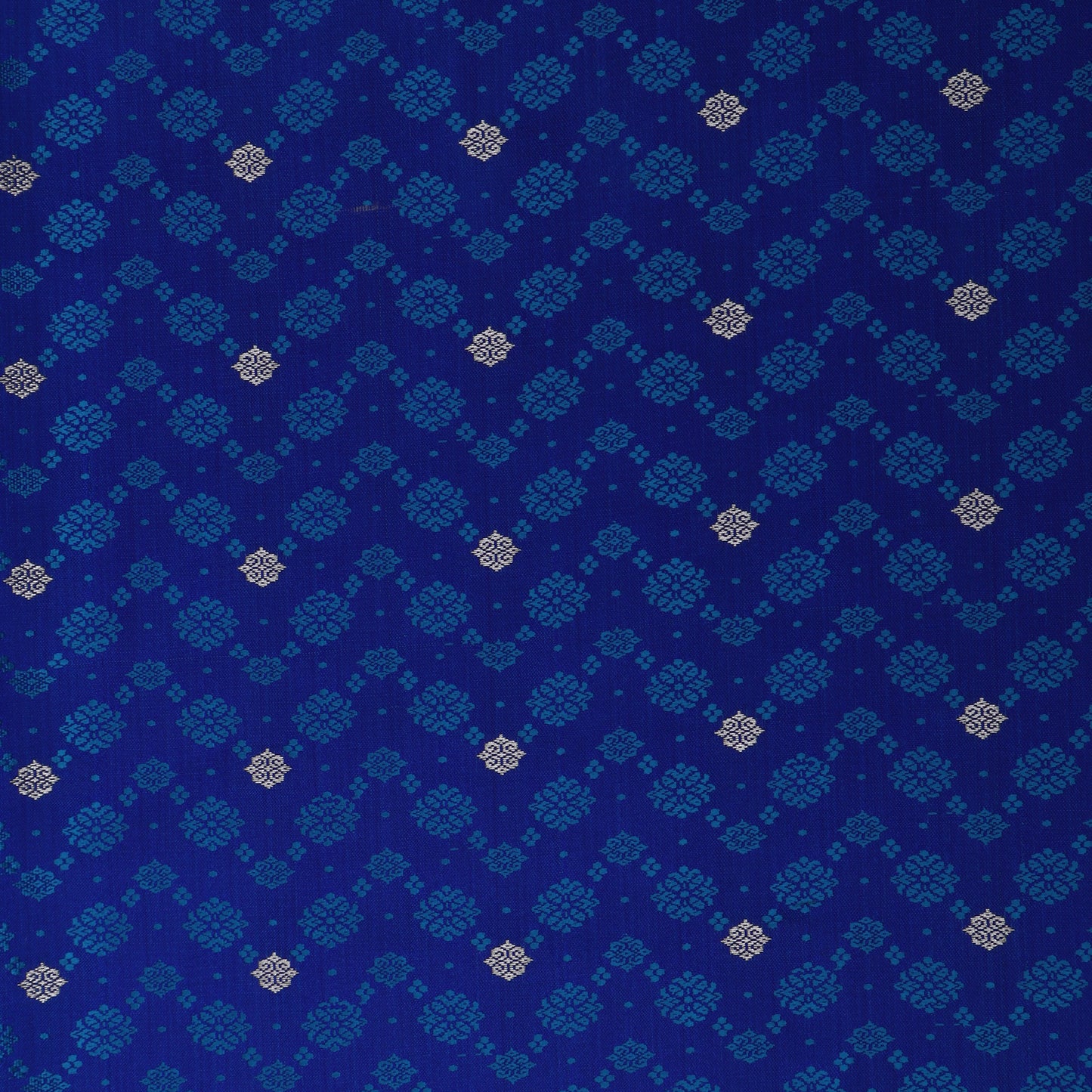 Royal Blue Color Tanchui Brocade Fabric