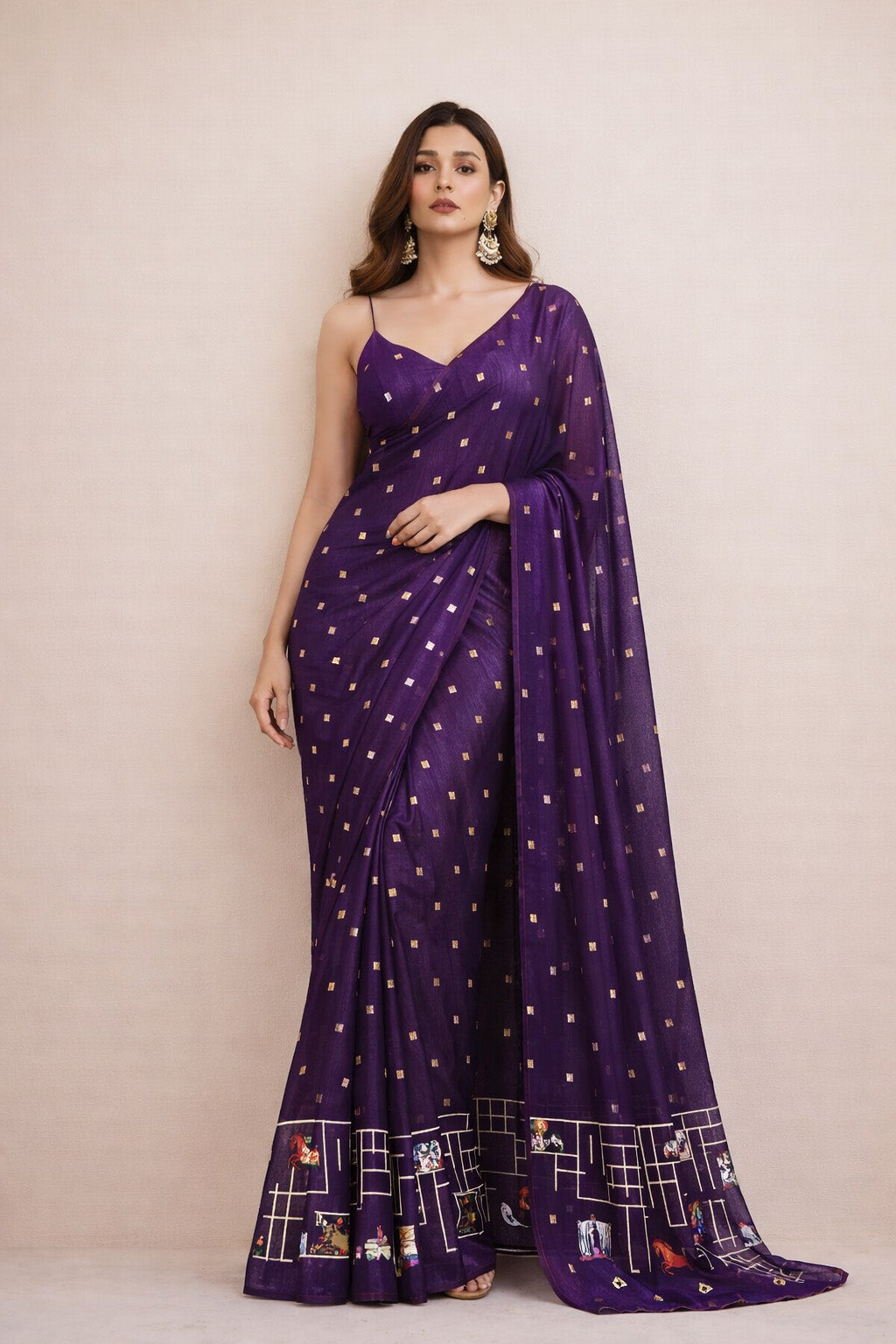 Pure Raw Silk Brocade Fabric Rich Traditional Weave