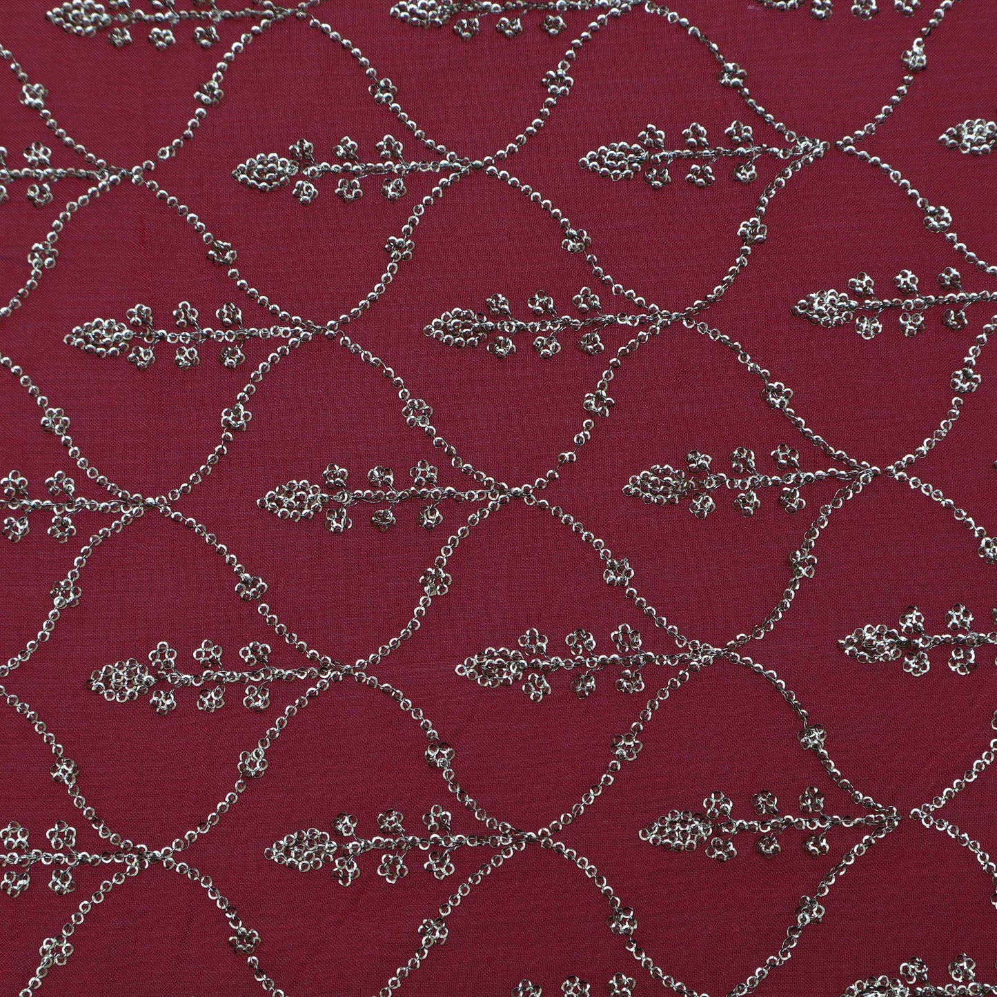 Gajri Color Chinon Embroidery Fabric