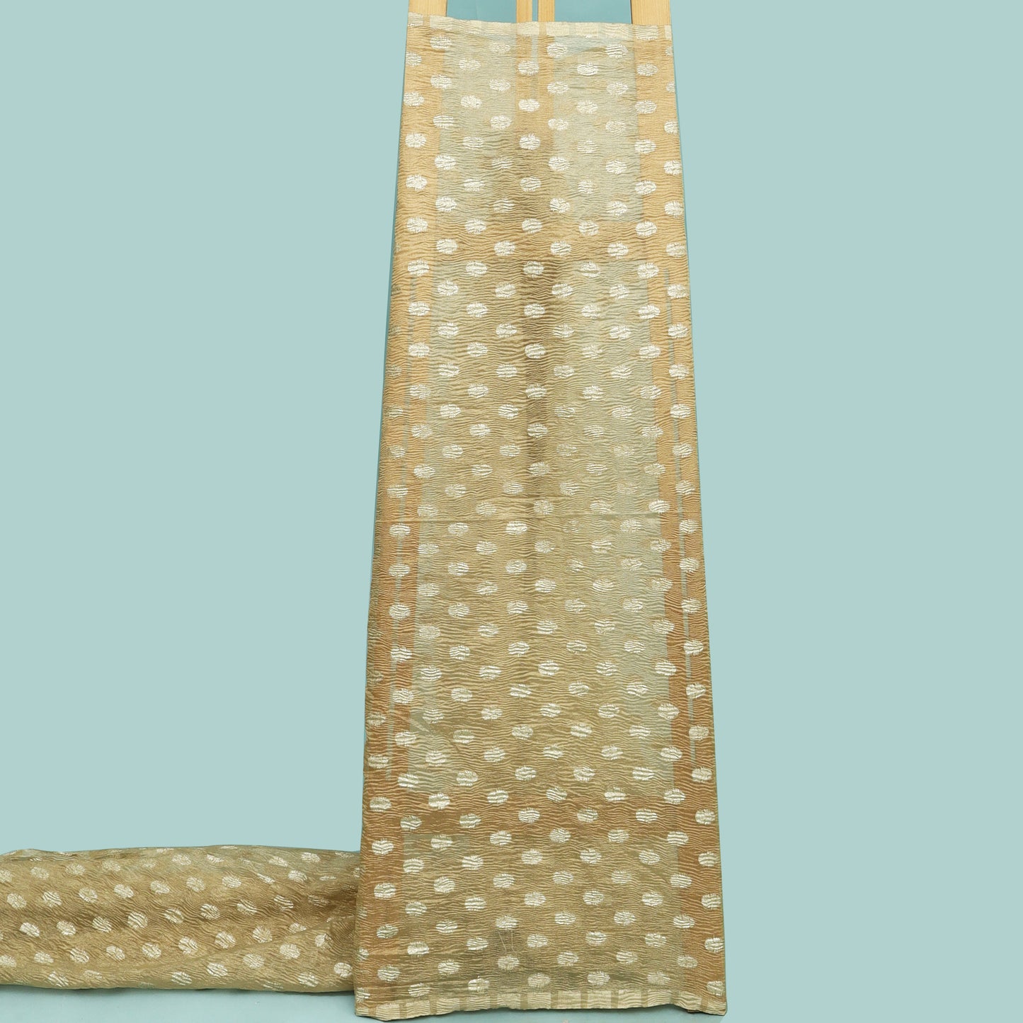 Gold Color Crush Tissue Zari Fabric