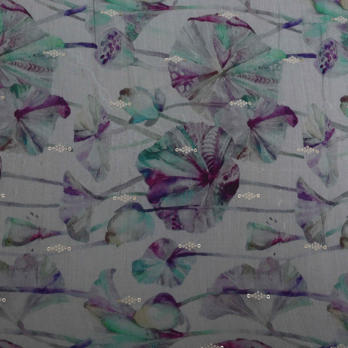 Colored Color Mulmul Embroidery Fabric