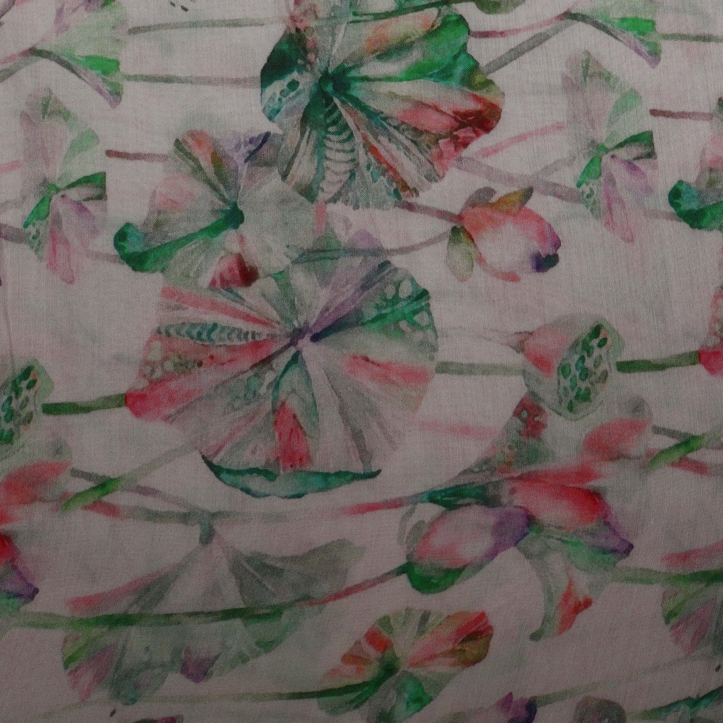 Colored Color Mulmul Embroidery Fabric