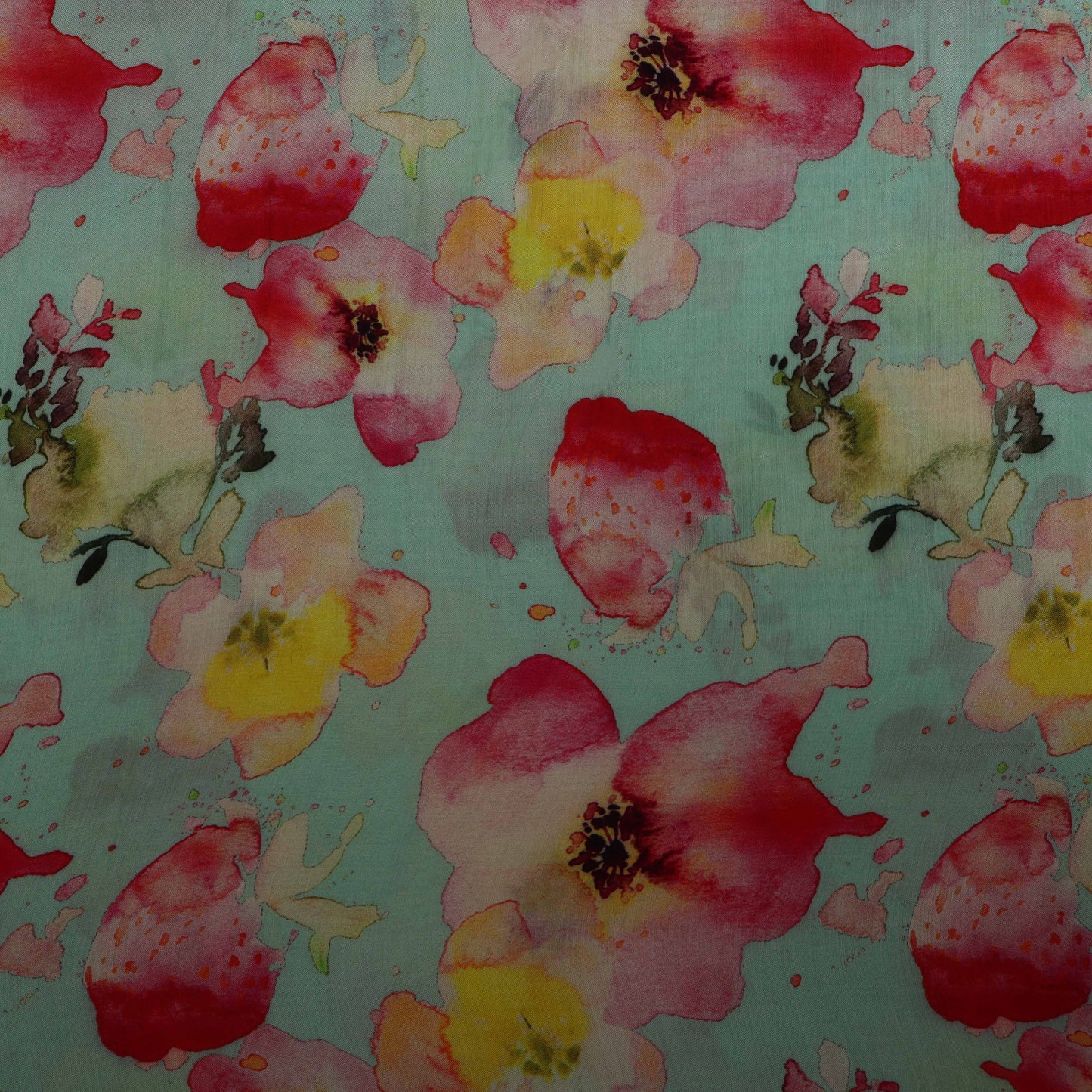 Colored Color Mulmul Print Fabric